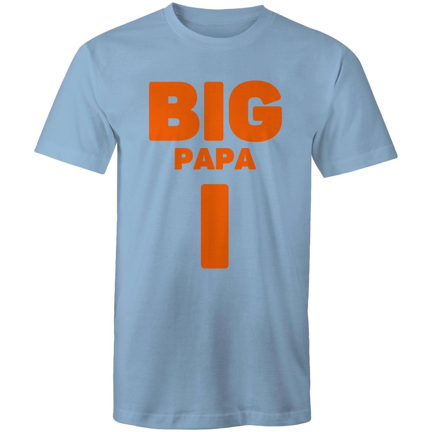 "Big Papa I" Men's Cotton Carolina Blue T-Shirt in Size S, M, L, XL, XXL, 3XL, 4XL, 5XL, Gift for Dad - Da Boss Mango AU -