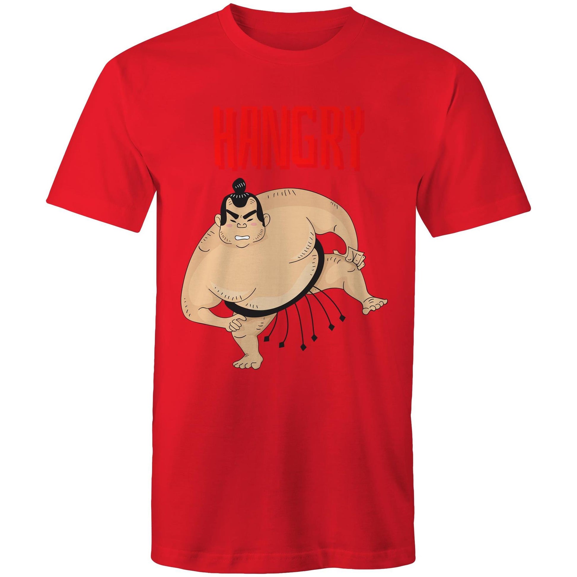 Hangry Men's Cotton T-Shirt - Funny Top - Plus Size S. M. L. XL. 2XL, 3XL, 4XL, 5XL - Da Boss Mango AU - Red