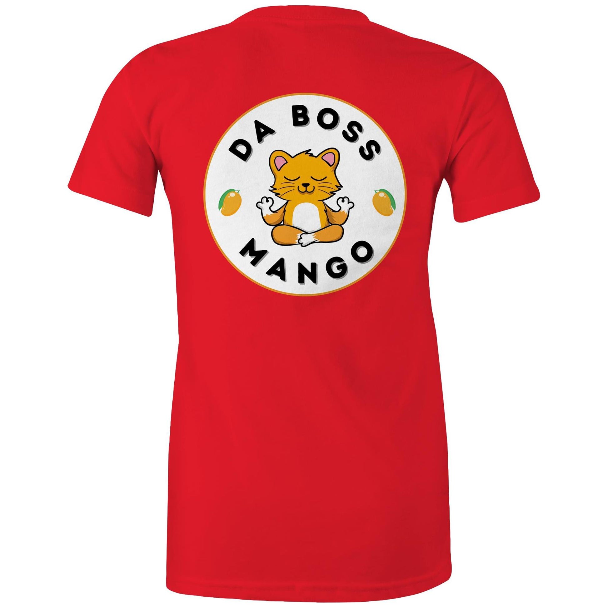 Da Boss Mango Women's Cotton T-Shirt Logo on Back - Da Boss Mango AU - Red