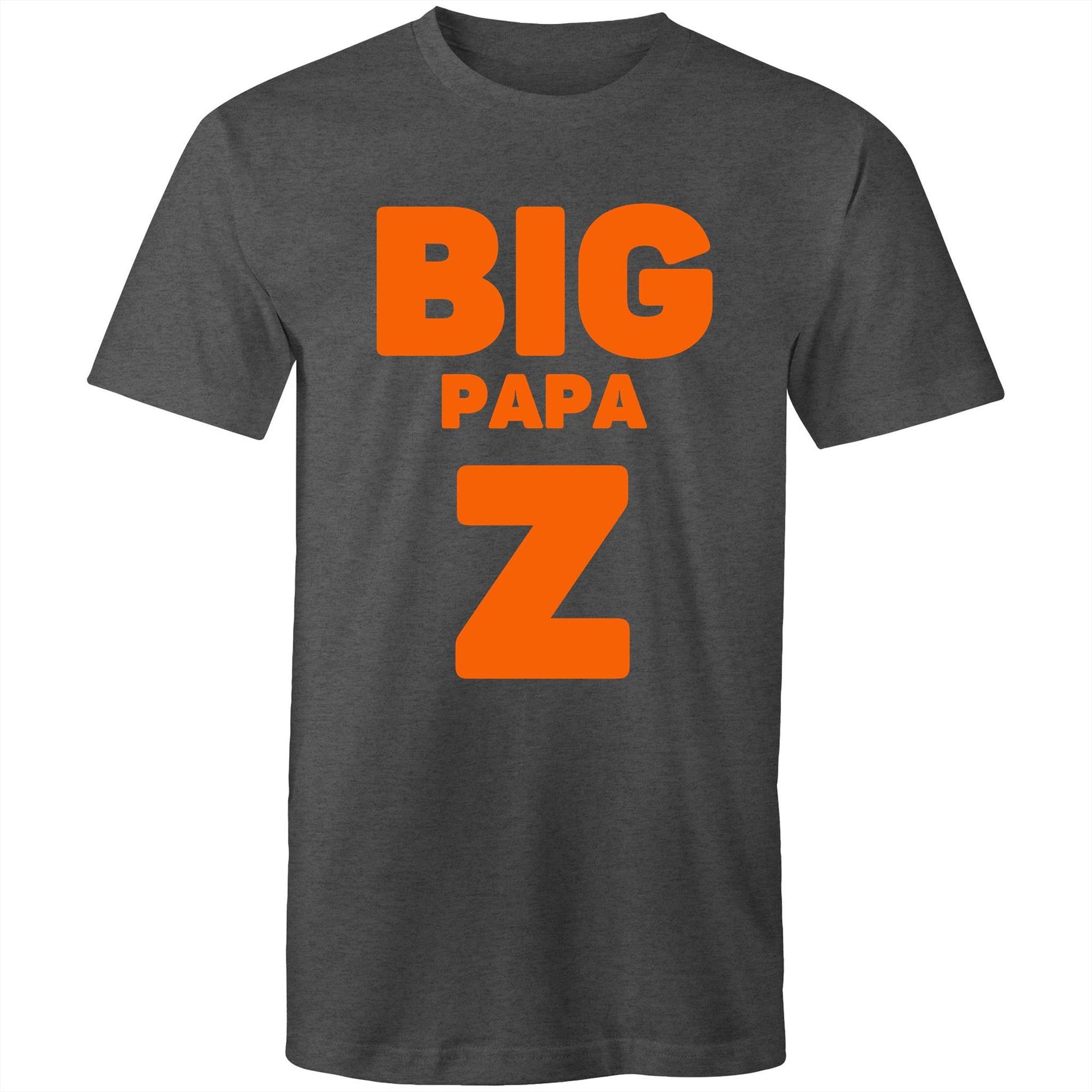 "Big Papa Z" Men's Asphalt Darl Grey Marle T-Shirt in Size S, M, L, XL, XXL, 3XL, 4XL, 5XL, Gift for Dad - Da Boss Mango AU -