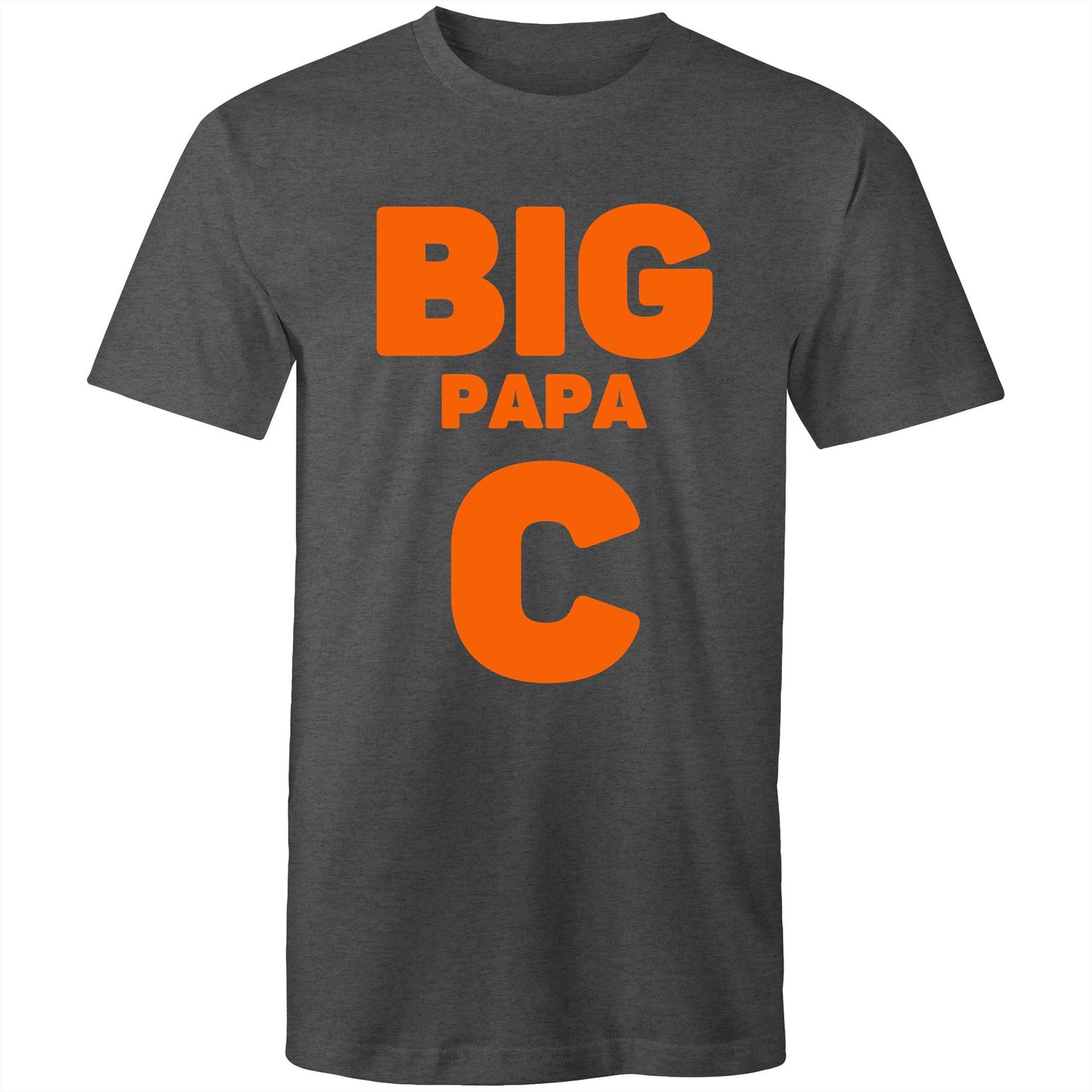 "Big Papa C" Men's Cotton Asphalt Marle T-Shirt in Size S, M, L, XL, XXL, 3XL, 4XL, 5XL for Dad - Da Boss Mango AU -