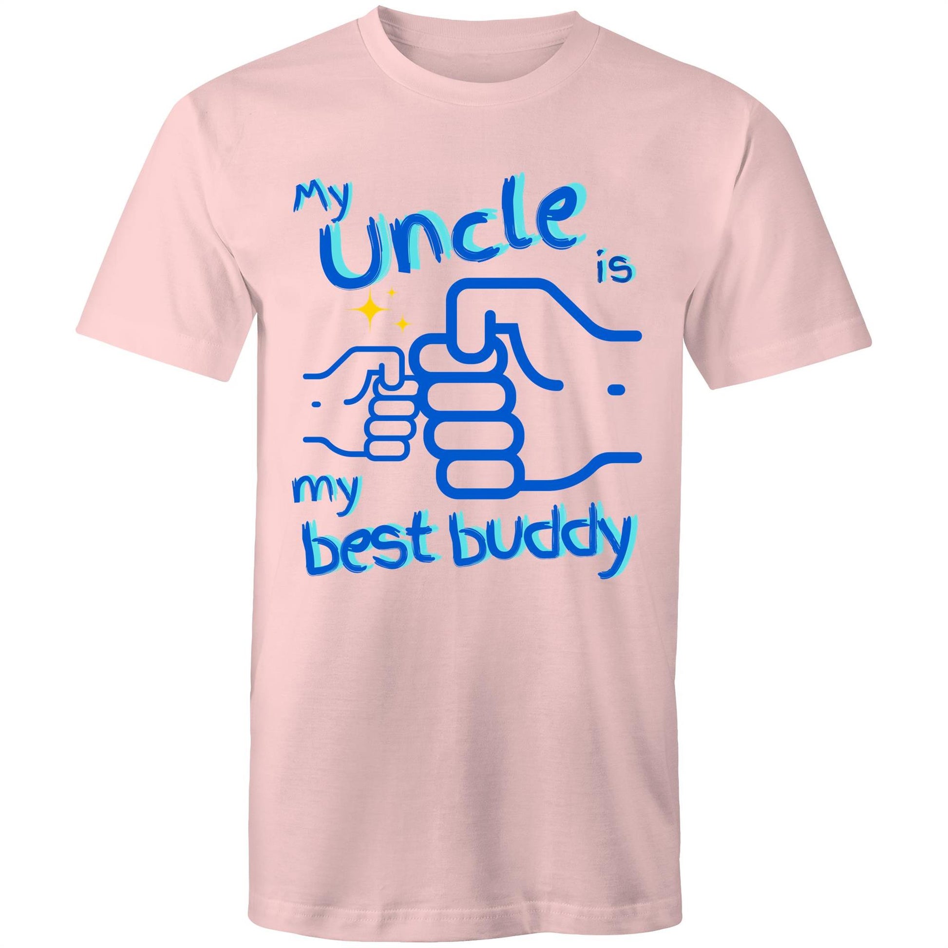 My Uncle is my Best Buddy Men's Cotton T-Shirt - Best Gift for Uncles from Nephews and Nieces - Da Boss Mango AU - Pink