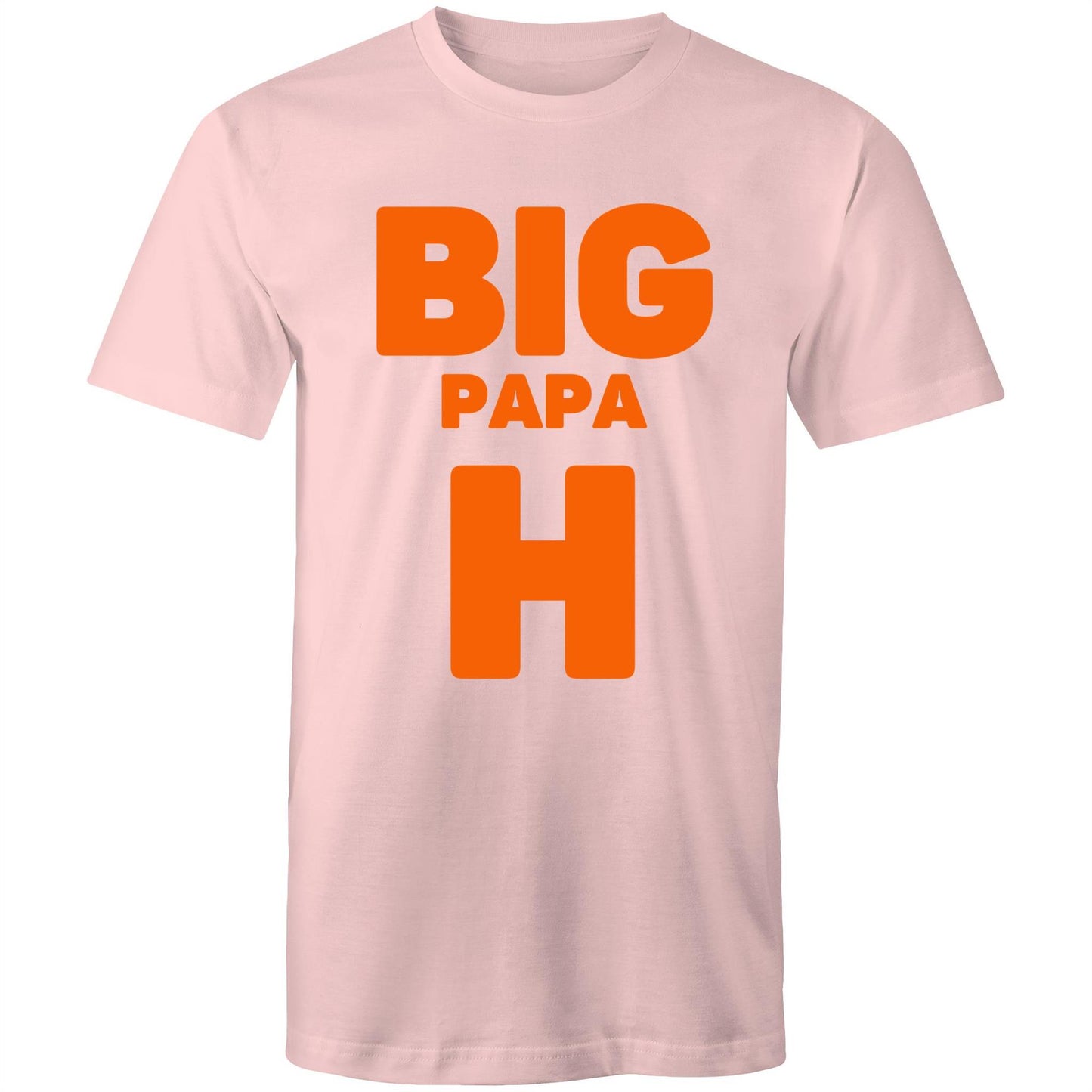 "Big Papa H" Men's Cotton Pink T-Shirt in Size S, M, L, XL, XXL, 3XL, 4XL, 5XL, Gift for Dad - Da Boss Mango AU -