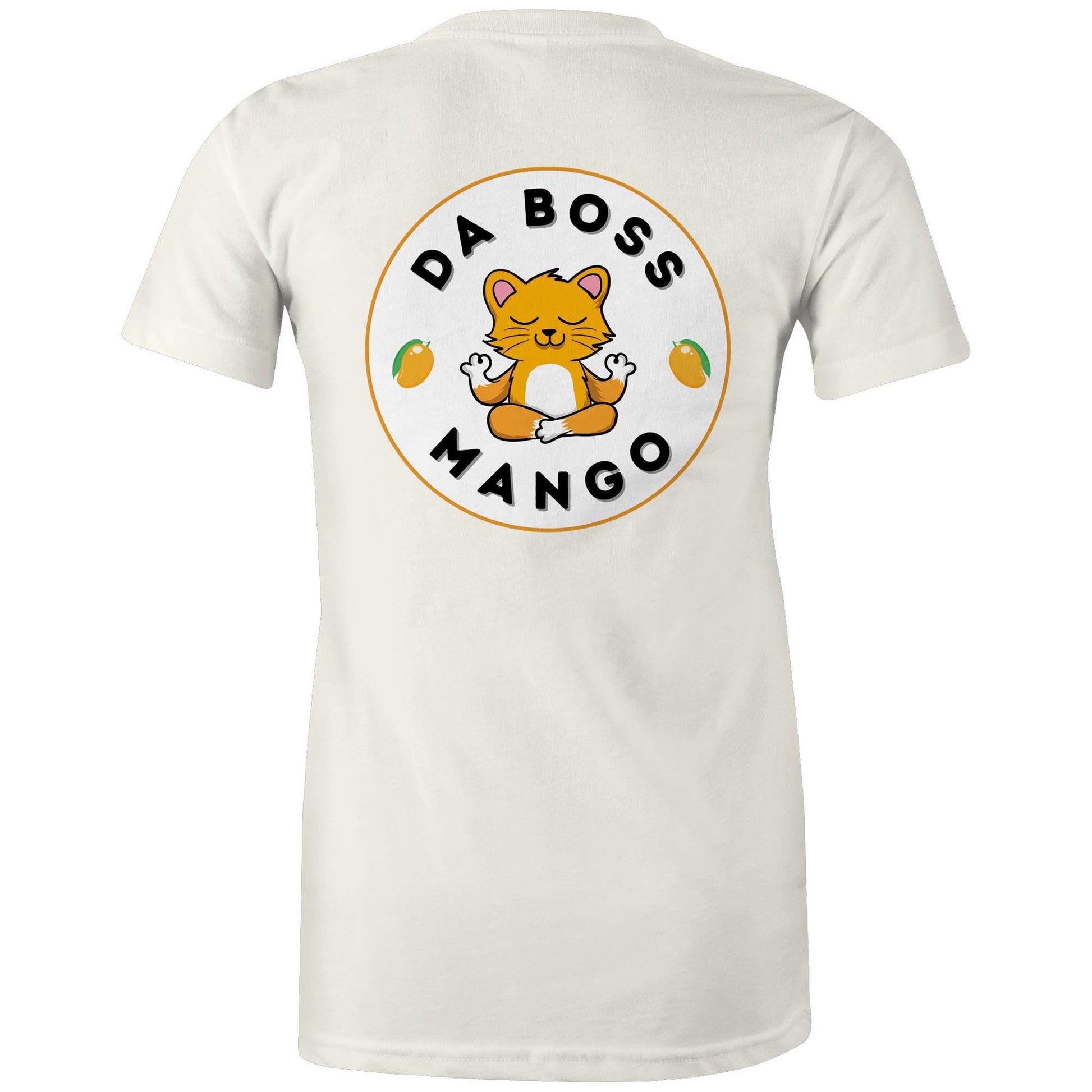 Da Boss Mango Women's Cotton T-Shirt Logo on Back - Da Boss Mango AU - Natural