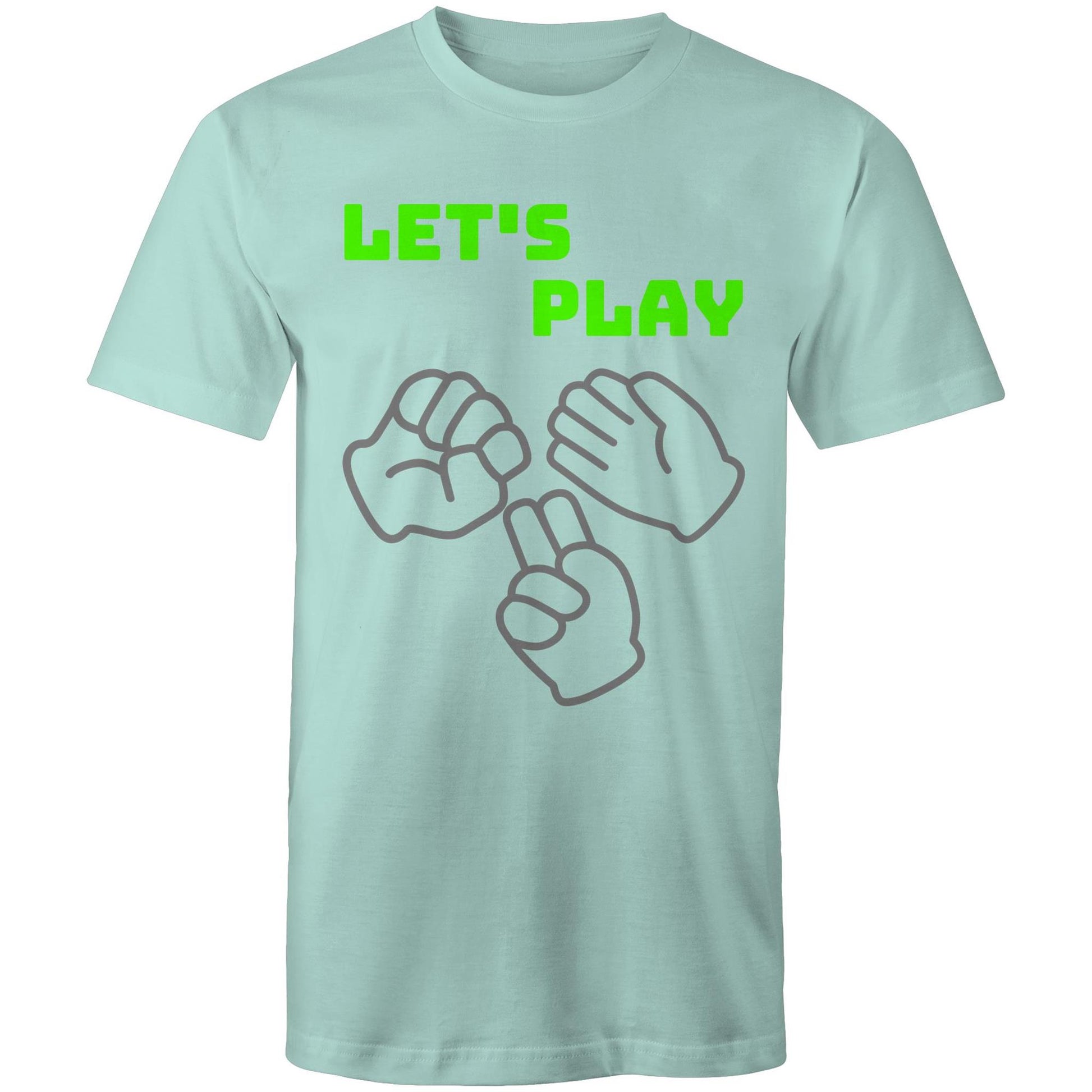 Let's Play Rock Paper Scissors Men's Cotton T-Shirt - Plus Size S, M, L, XL, 2XL, 3XL, 4XL, 5XL - Da Boss Mango AU - Aqua