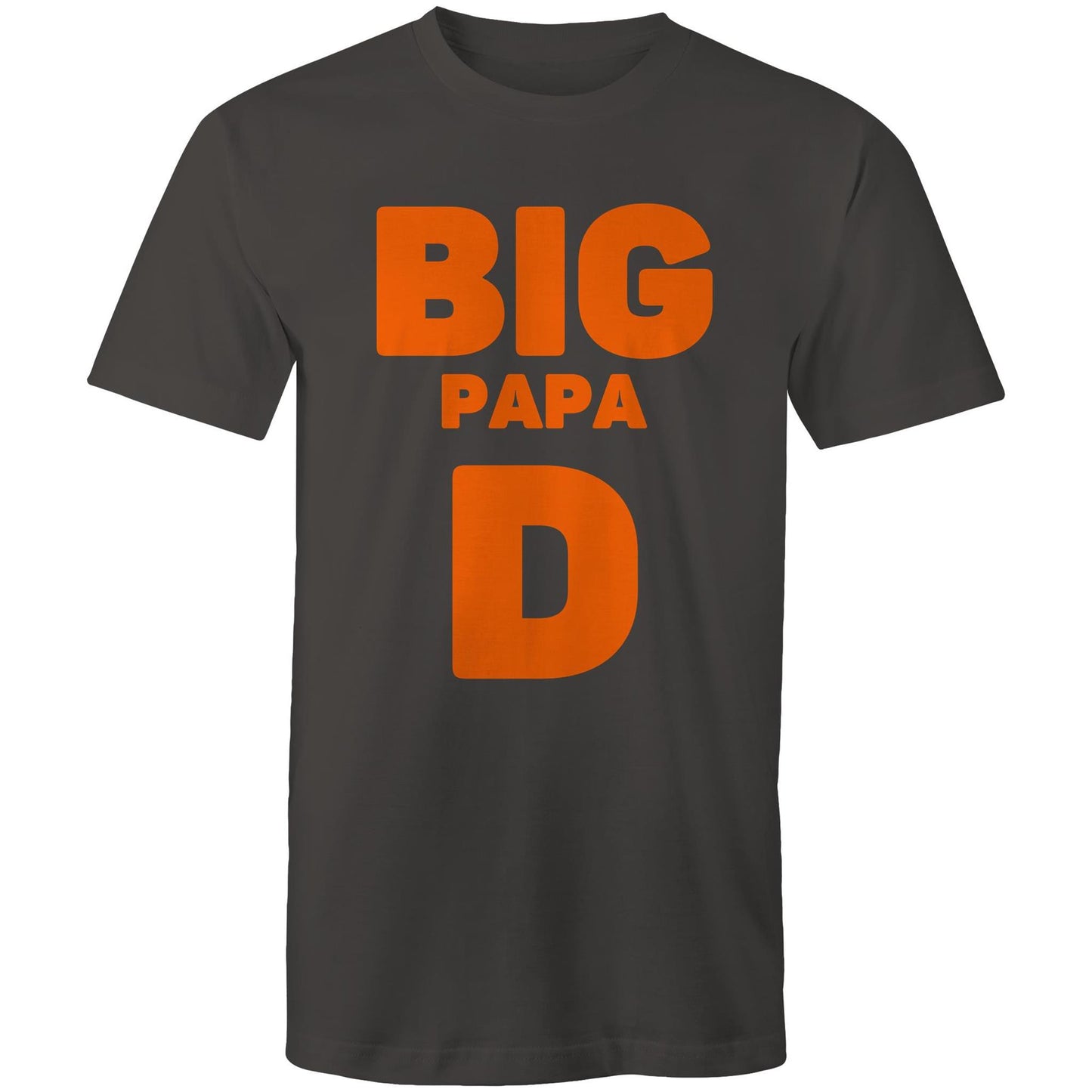 Big Papa D Men's Cotton Charcoal Grey T-Shirt in Size S, M, L, XL, XXL, 3XL, 4XL, 5XL, Gift for Dad - Da Boss Mango AU -