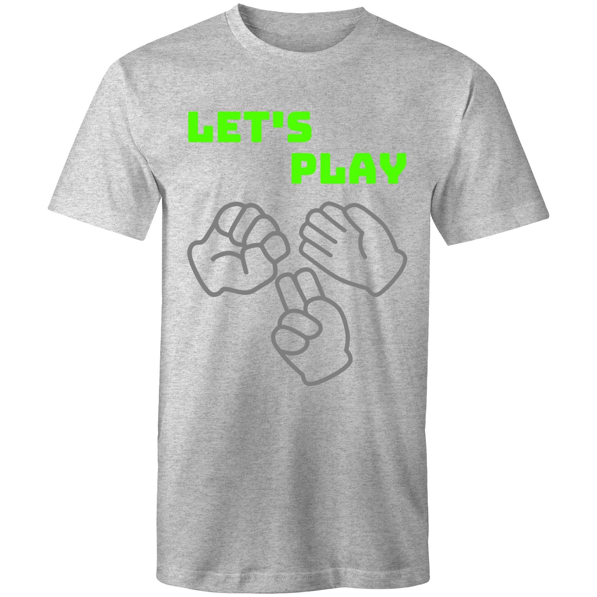 Let's Play Rock Paper Scissors Men's T-Shirt - Plus Size S, M, L, XL, 2XL, 3XL, 4XL, 5XL - Da Boss Mango AU - Grey Marle