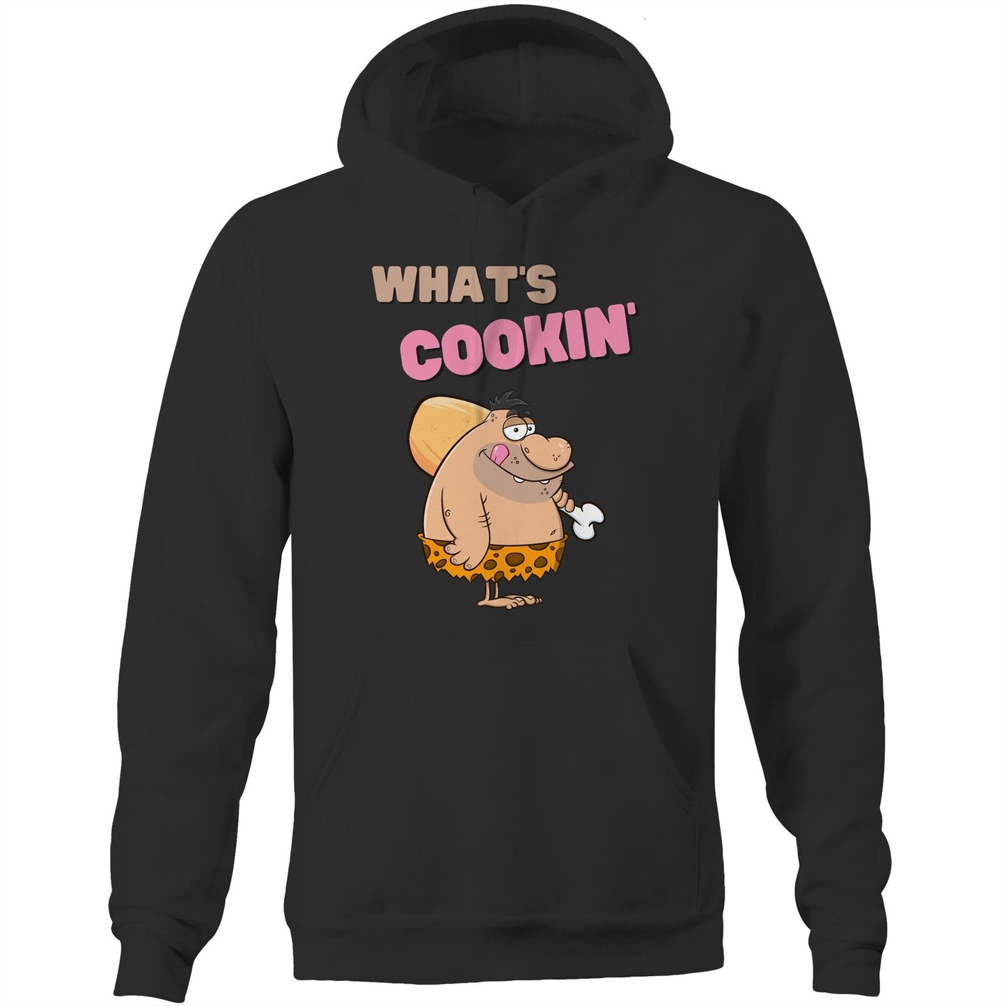 What's Cookin' Funny Unisex Pocket Hoodie Sweatshirt Pullover for Men and Women Wear it Together - Da Boss Mango AU - Black