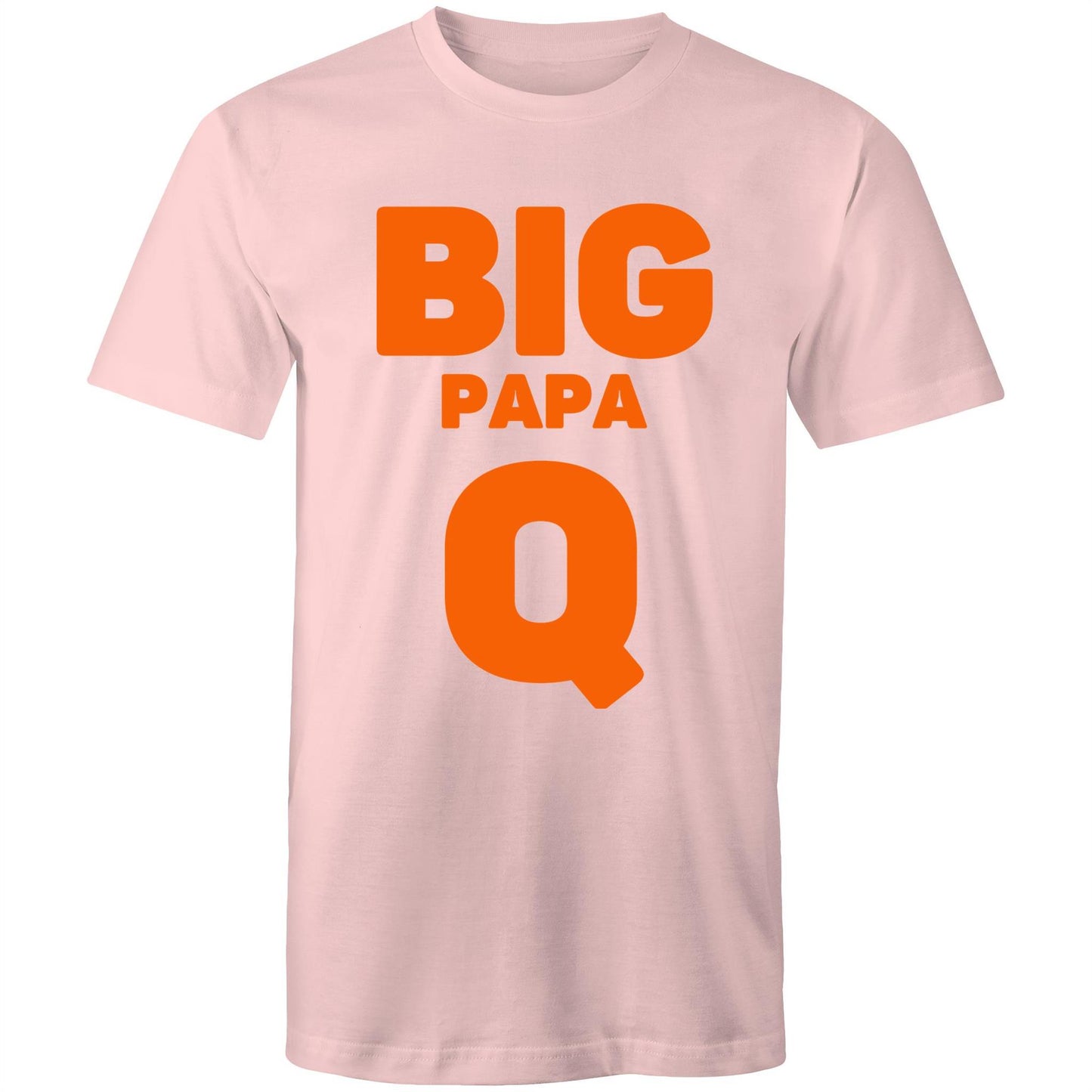 "Big Papa Q" Men's Cotton Pink T-Shirt in Size S, M, L, XL, XXL, 3XL, 4XL, 5XL, Gift for Dad - Da Boss Mango AU -