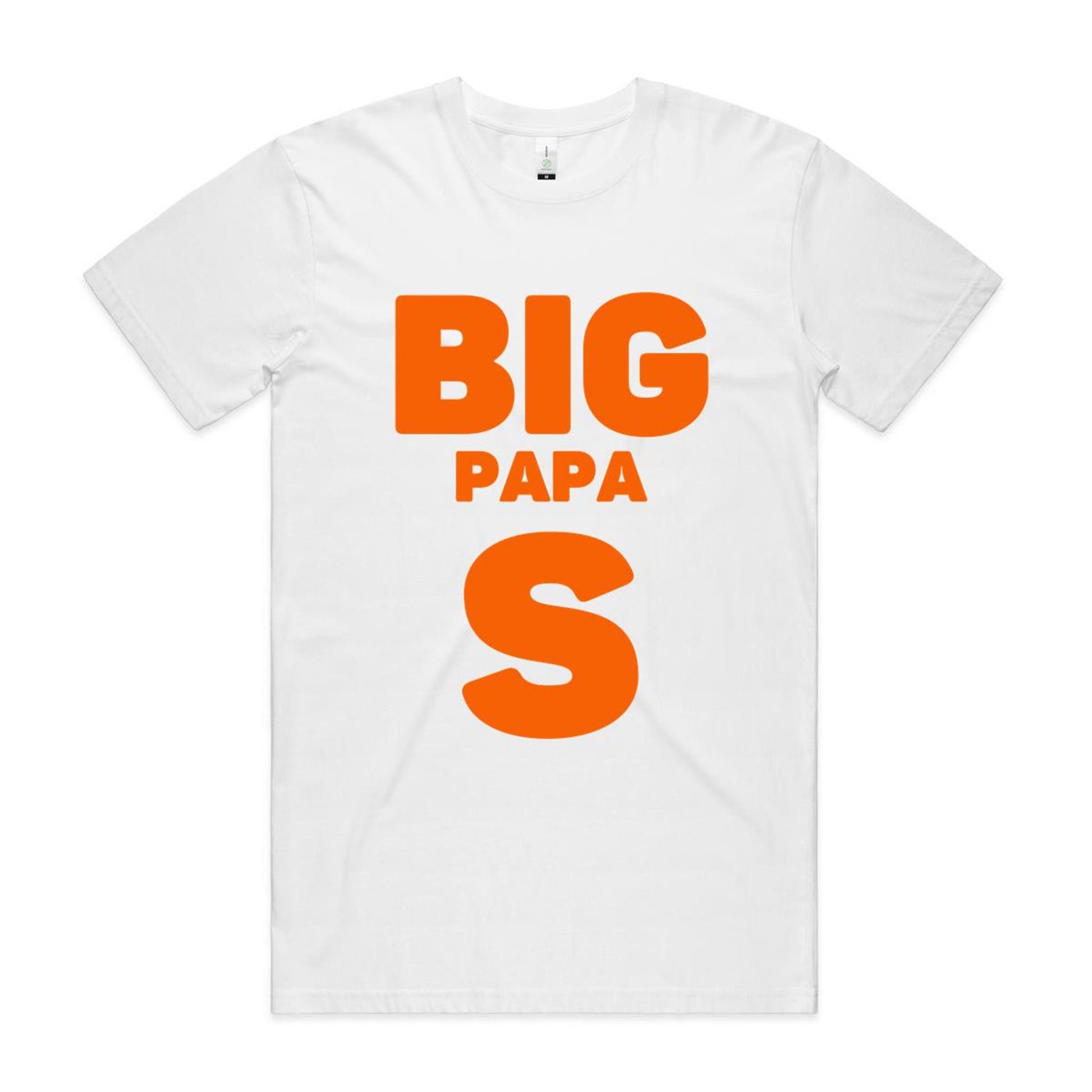 "Big Papa S" Men's GOTS Certified Organic Cotton T-Shirt, Father's Day Birthday Gift for Dad- Da Boss Mango AU -