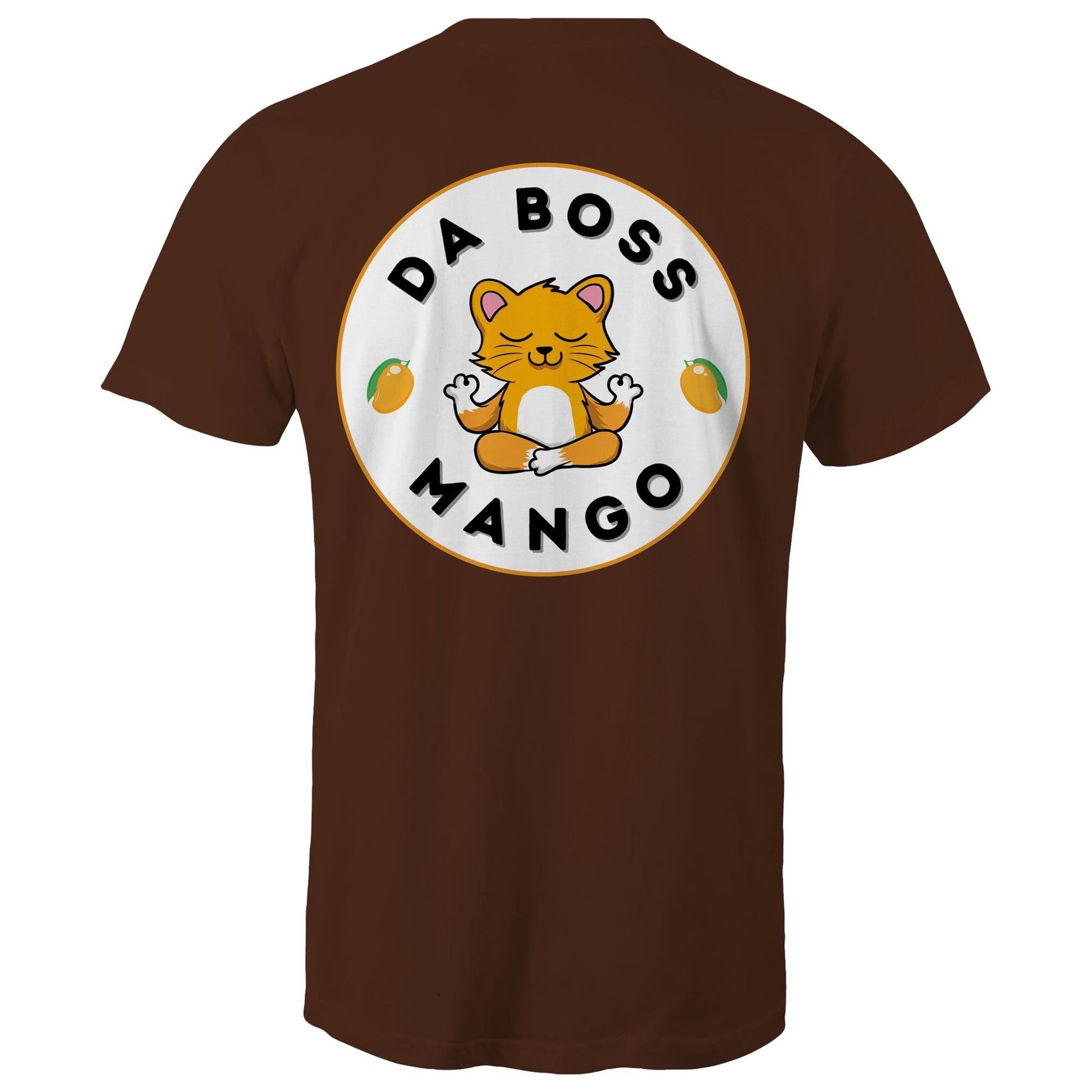 Da Boss Mango Men's Cotton T-Shirt with Logo on back - Da Boss Mango AU - Burgundy Maroon