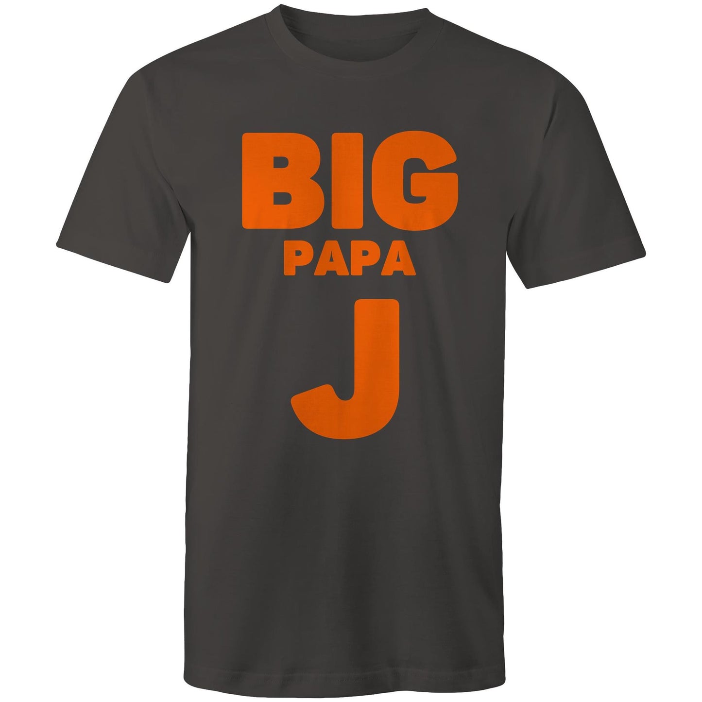 "Big Papa J" Men's Cotton Charcoal Grey T-Shirt in Size S, M, L, XL, XXL, 3XL, 4XL, 5XL, Gift for Dad - Da Boss Mango AU -