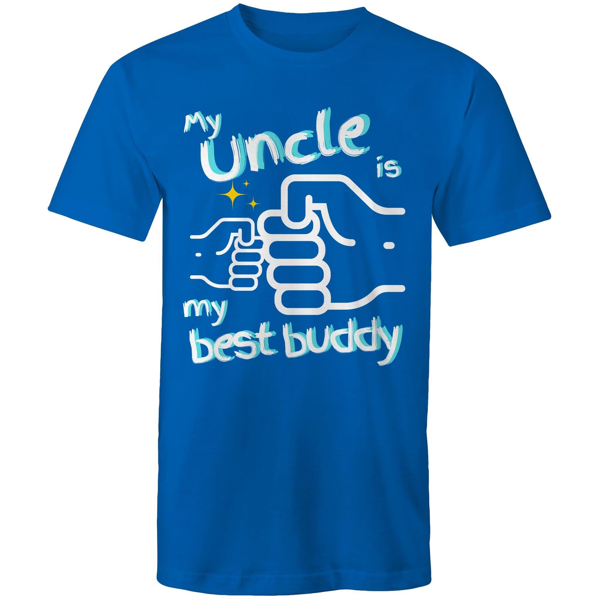 My Uncle is my Best Buddy Men's Cotton T-Shirt - Best Gift for Uncle from Nephew Niece - Da Boss Mango AU - Bright Royal Blue