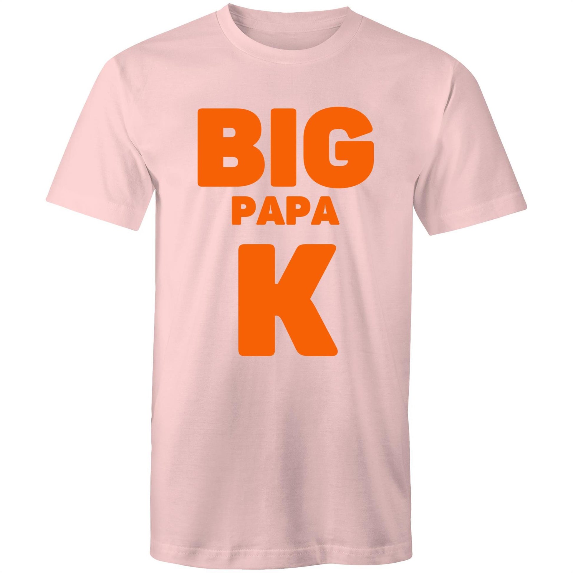 "Big Papa K" Men's Cotton Pink T-Shirt in Size S, M, L, XL, XXL, 3XL, 4XL, 5XL, Gift for Dad - Da Boss Mango AU -