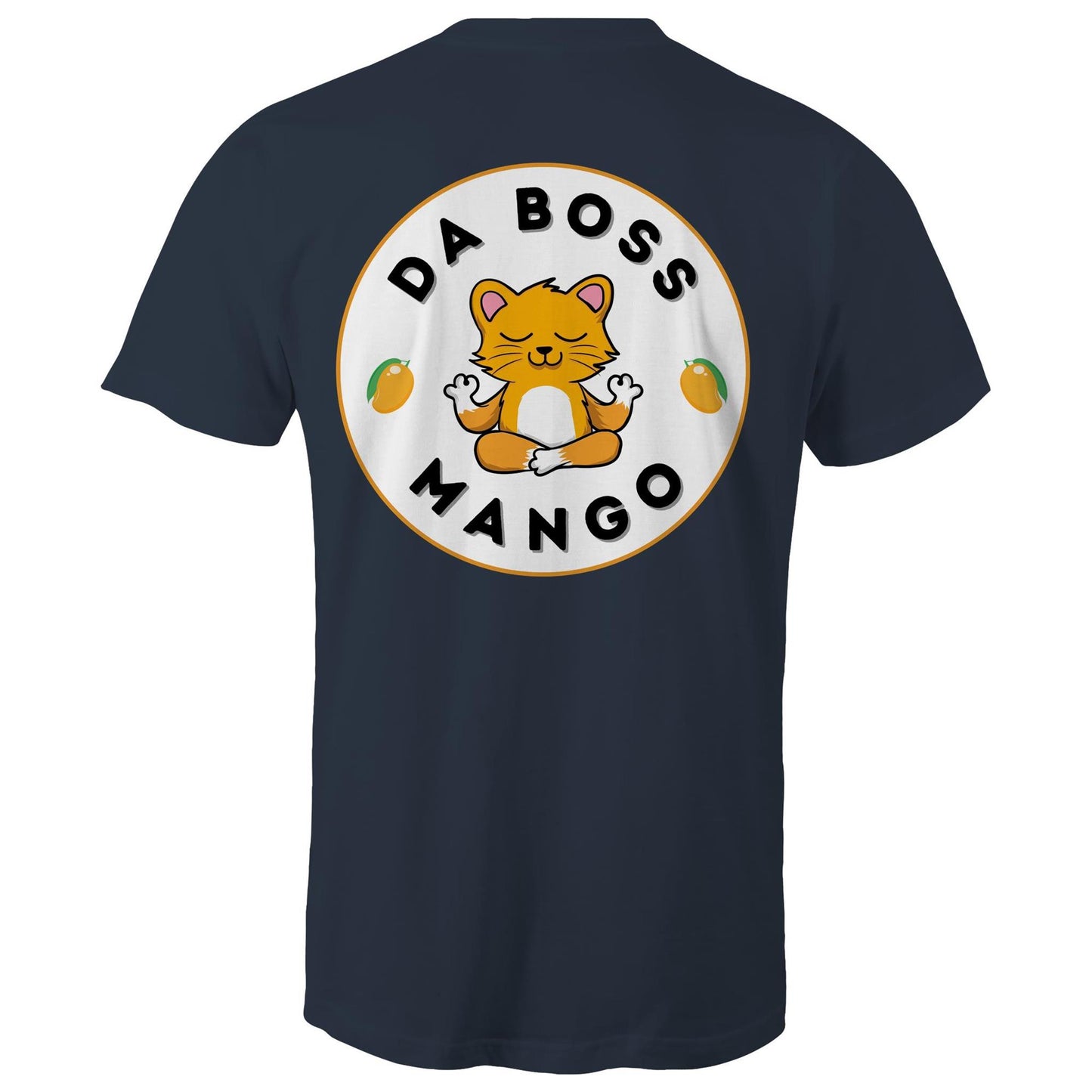 Da Boss Mango Men's Cotton T-Shirt with Logo on back - Da Boss Mango AU - Navy