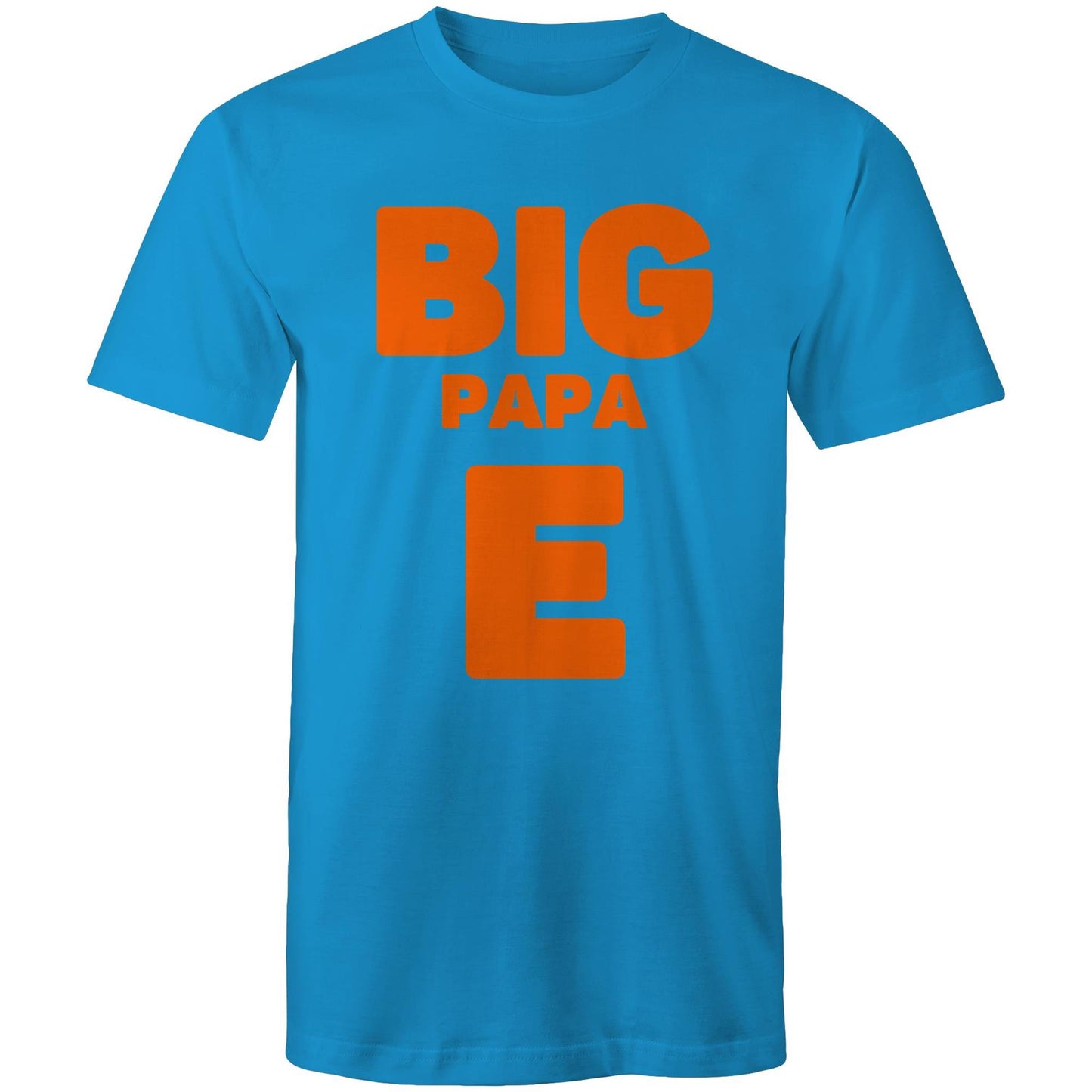 "Big Papa E" Men's Cotton Arctic Blue T-Shirt in Size S, M, L, XL, XXL, 3XL, 4XL, 5XL, Gift for Dad - Da Boss Mango AU -