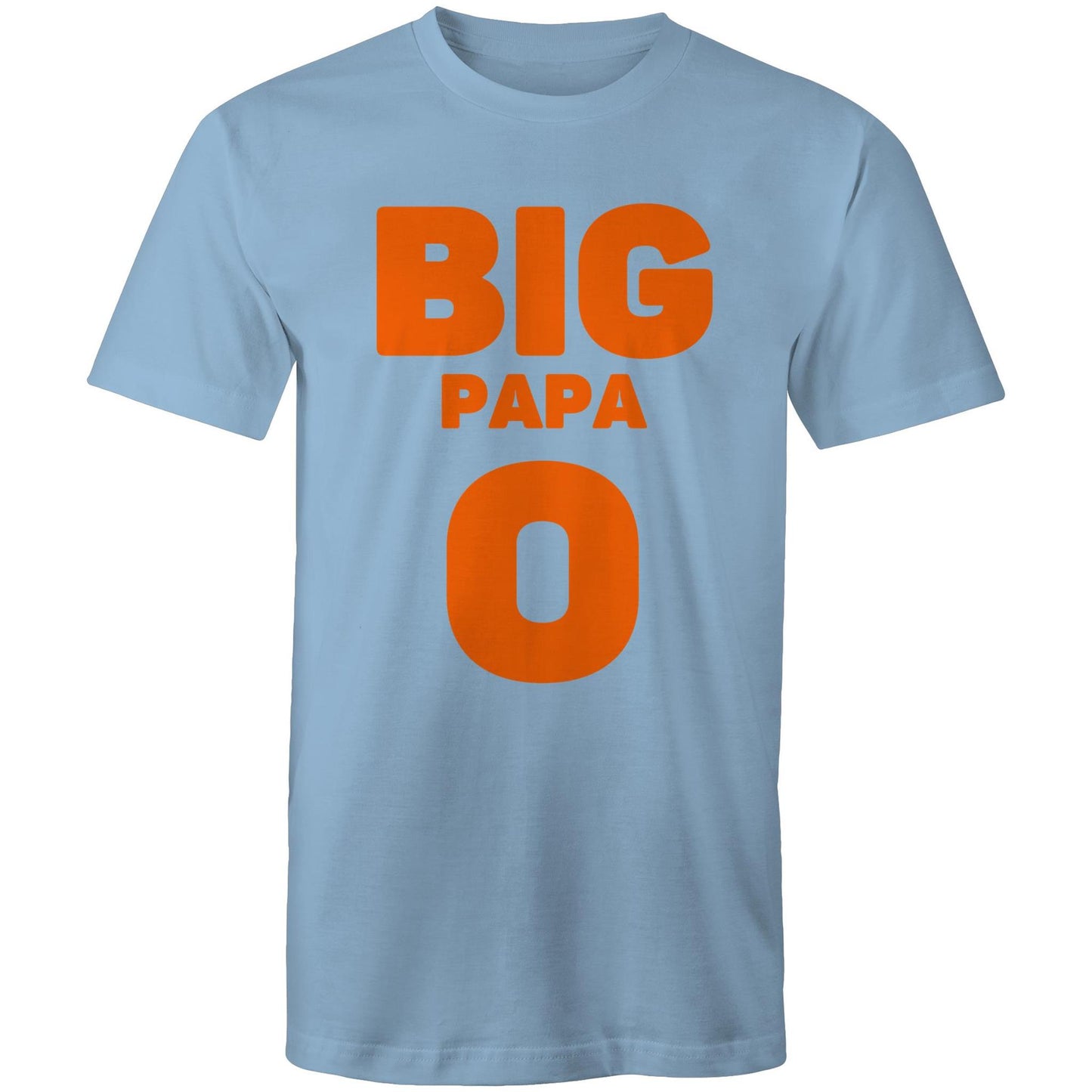 "Big Papa O" Men's Cotton Carolina Blue T-Shirt in Size S, M, L, XL, XXL, 3XL, 4XL, 5XL, Gift for Dad - Da Boss Mango AU -