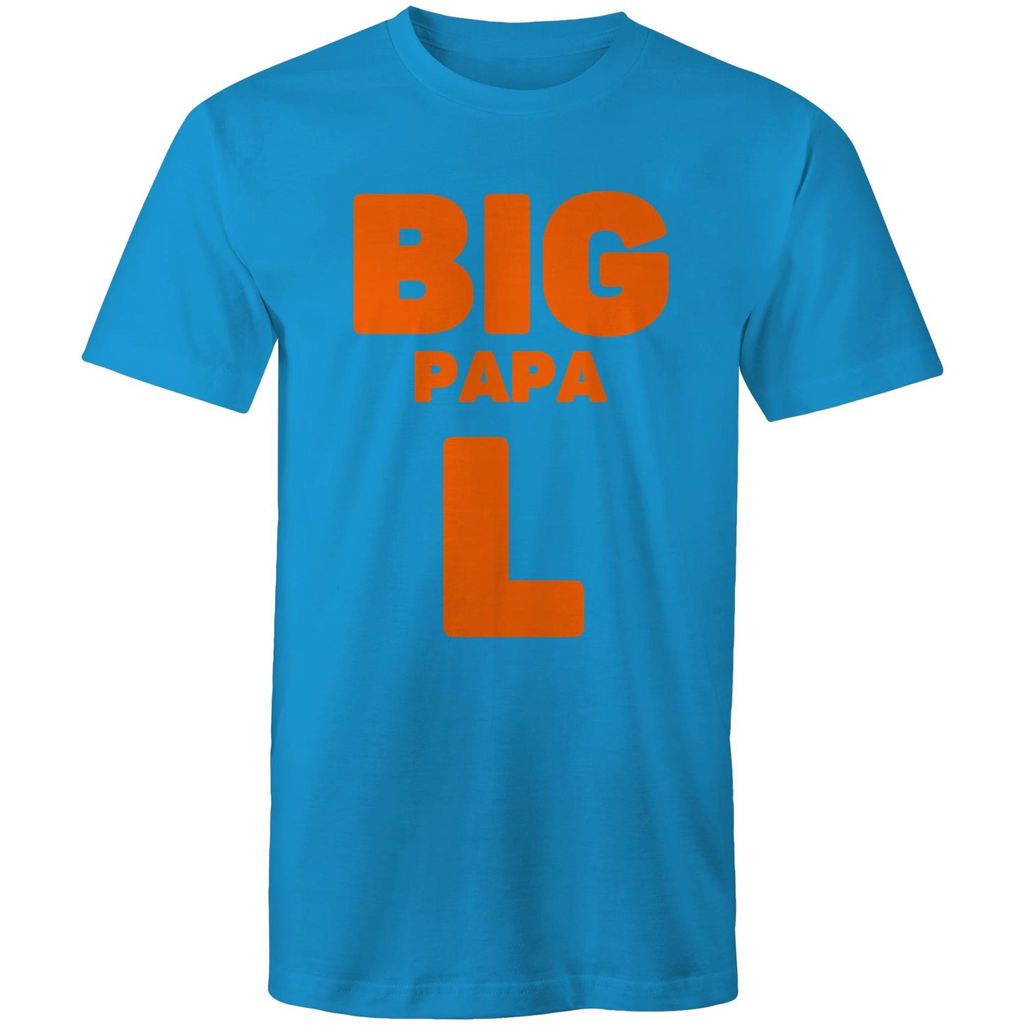 "Big Papa L" Men's Cotton Arctic Blue T-Shirt in Size S, M, L, XL, XXL, 3XL, 4XL, 5XL, Gift for Dad - Da Boss Mango AU -