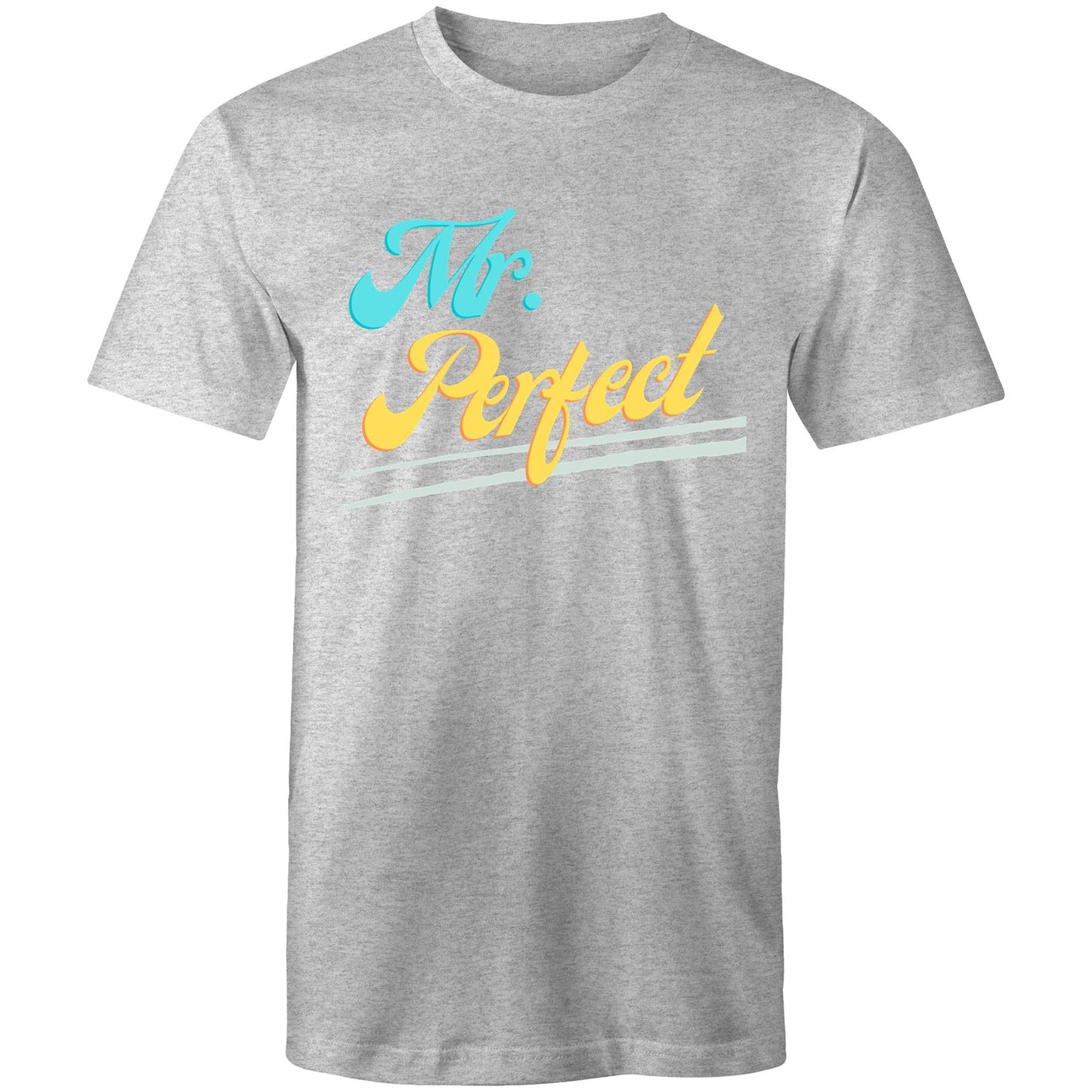 Mr. Perfect Men's T-Shirt - Gift for Husband, Dad, Boss - Size S, M, L, XL, 2XL, 3XL, 4XL - Da Boss Mango AU - Grey Marle