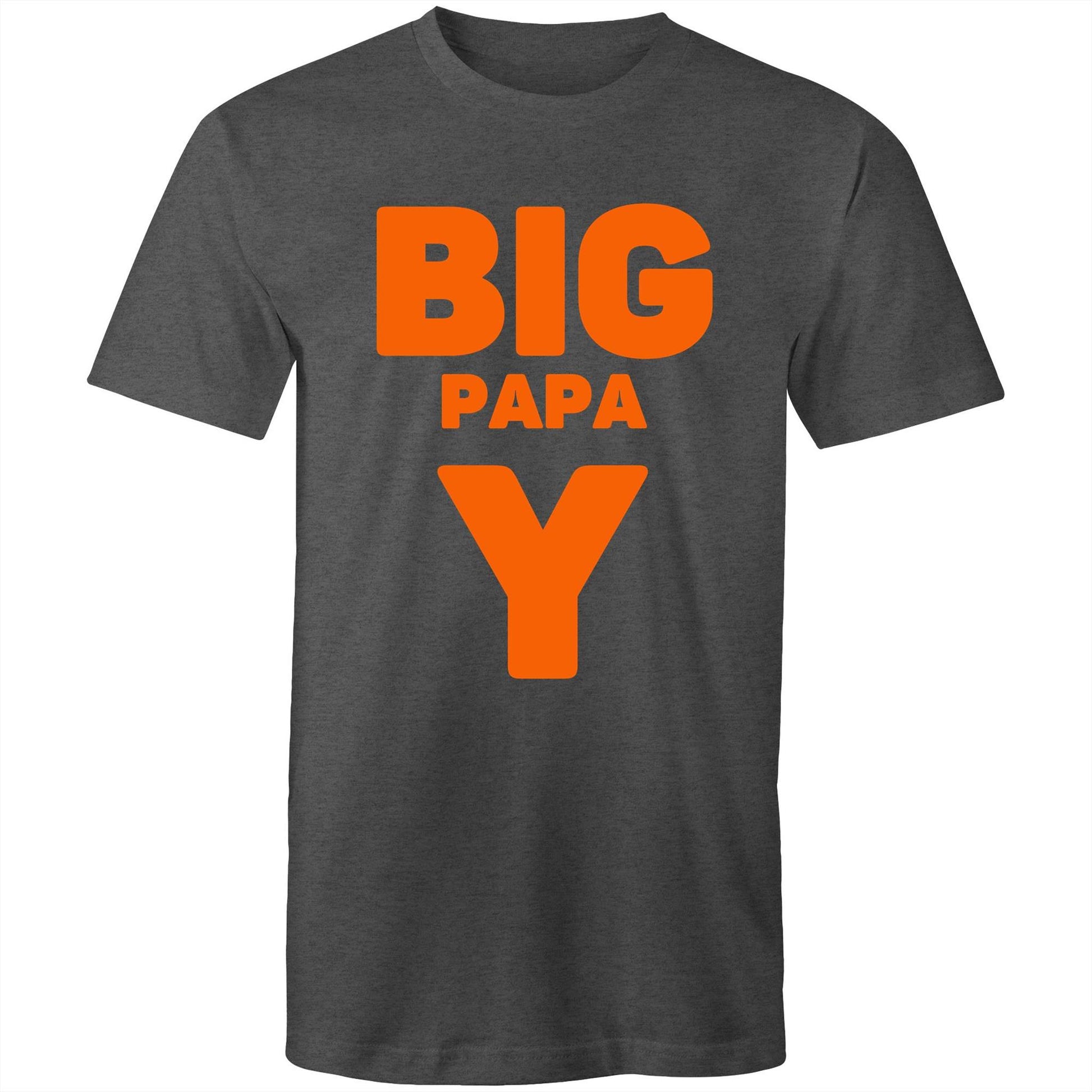 "Big Papa Y" Men's Asphalt Dark Grey Marle T-Shirt in Size S, M, L, XL, XXL, 3XL, 4XL, 5XL, Gift for Dad - Da Boss Mango AU -