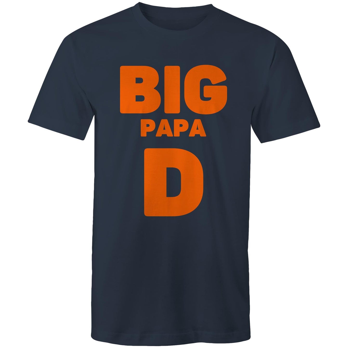 Big Papa D Men's Cotton Navy T-Shirt in Size S, M, L, XL, XXL, 3XL, 4XL, 5XL, Gift for Dad - Da Boss Mango AU -