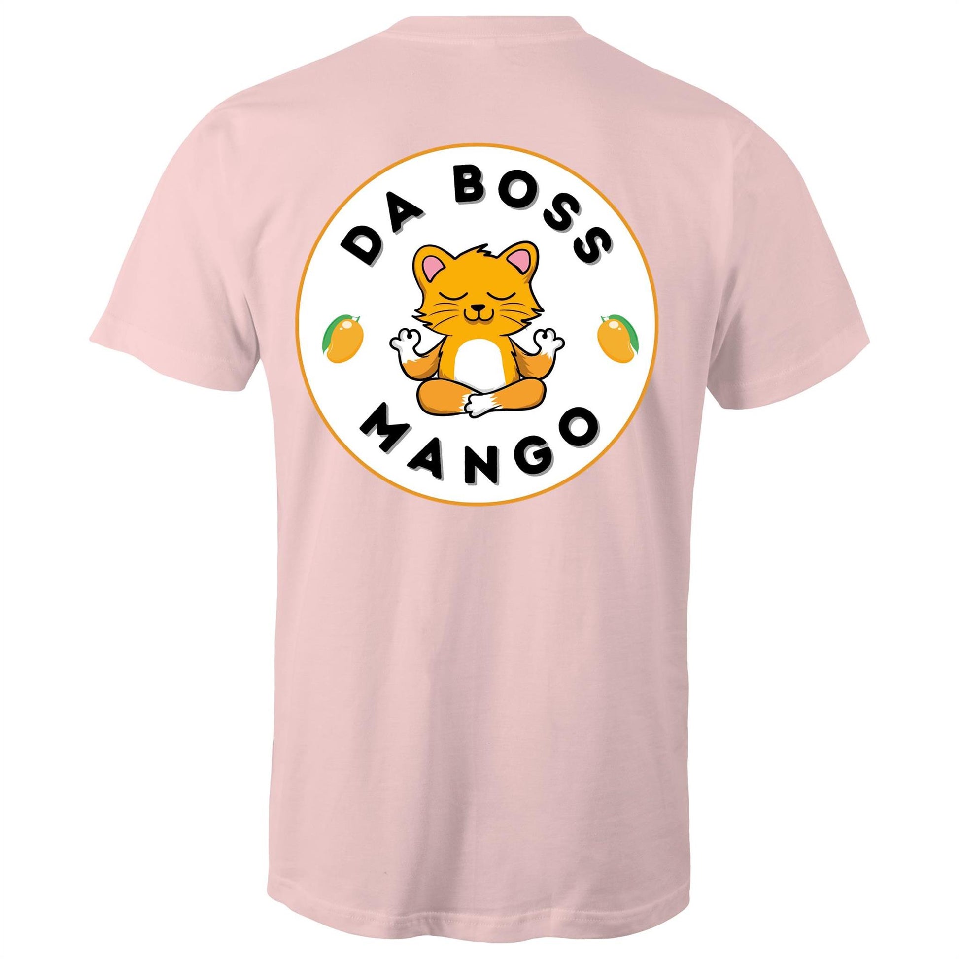 Da Boss Mango Men's Cotton T-Shirt with Logo on back - Da Boss Mango AU - Pink