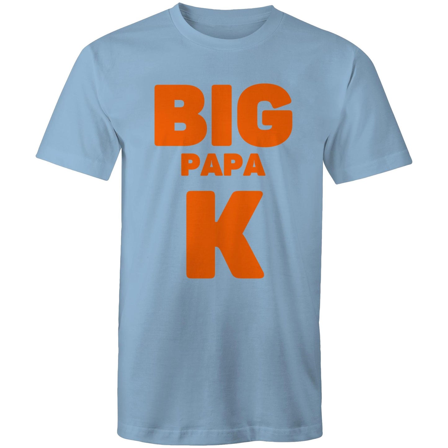 "Big Papa K" Men's Cotton Carolina Blue T-Shirt in Size S, M, L, XL, XXL, 3XL, 4XL, 5XL, Gift for Dad - Da Boss Mango AU -