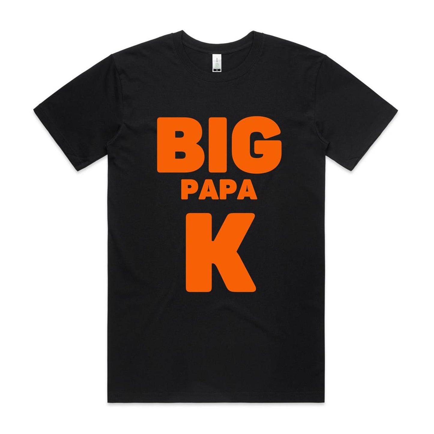 "Big Papa K" Men's GOTS Certified Organic Cotton T-Shirt, Father's Day Birthday Gift for Dad- Da Boss Mango AU - Navy