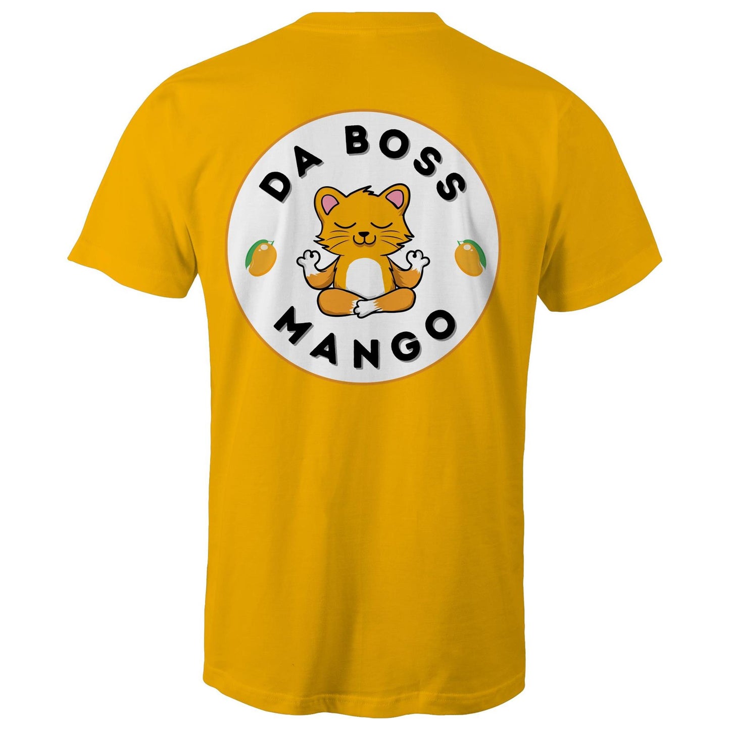 Da Boss Mango Men's Cotton T-Shirt with Logo on back - Da Boss Mango AU - Gold