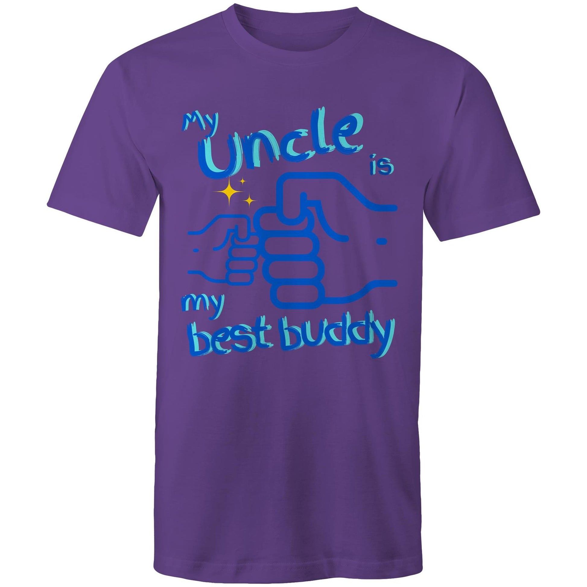 My Uncle is my Best Buddy Men's Cotton T-Shirt - Best Gift for Uncles from Nephews and Nieces - Da Boss Mango AU - Purple