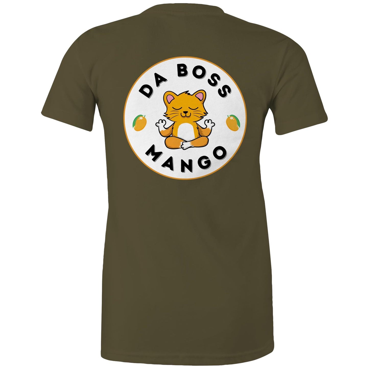 Da Boss Mango Women's Cotton T-Shirt Logo on Back - Da Boss Mango AU - Army Green