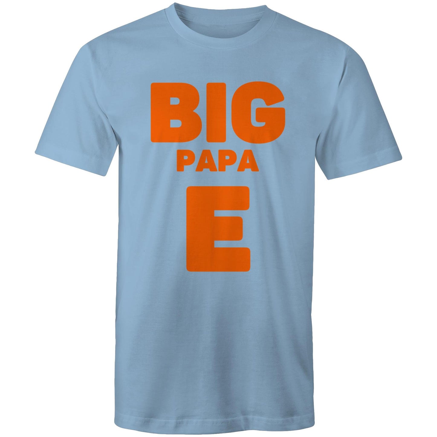 "Big Papa E" Men's Cotton Caroline Blue T-Shirt in Size S, M, L, XL, XXL, 3XL, 4XL, 5XL, Gift for Dad - Da Boss Mango AU -