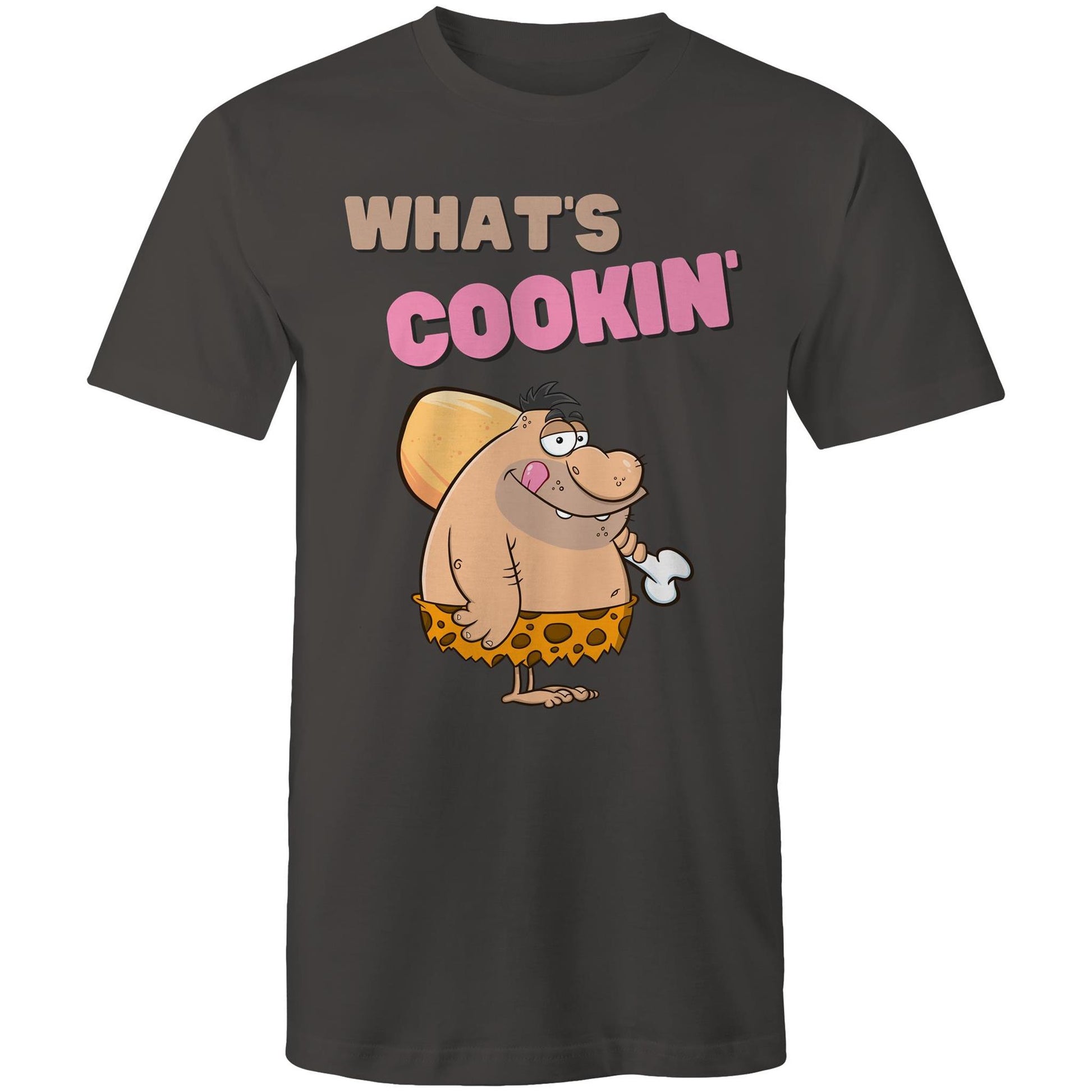 What's Cookin' Humorous Men's Cotton T-Shirt - Plus Size S, M, L, XL, 2XL, 3XL, 4XL, 5XL - Da Boss Mango AU - Charcoal