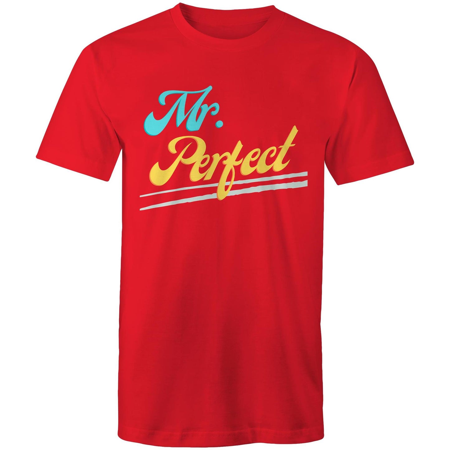 Mr. Perfect Men's Cotton T-Shirt - Gift for Husband, Dad, Boss - Size S, M, L, XL, 2XL, 3XL, 4XL - Da Boss Mango AU - Red