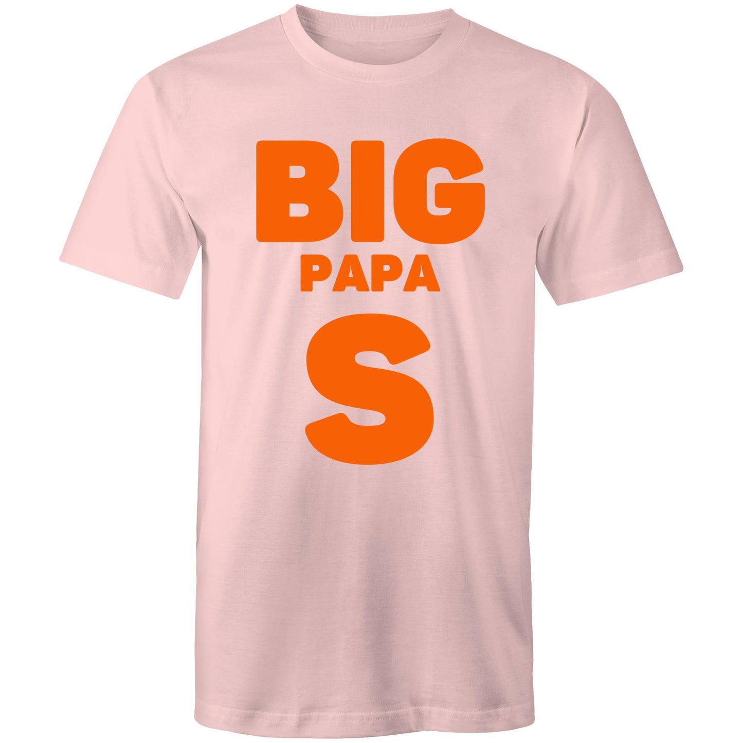 "Big Papa S" Men's Cotton Pink T-Shirt in Size S, M, L, XL, XXL, 3XL, 4XL, 5XL, Gift for Dad - Da Boss Mango AU -