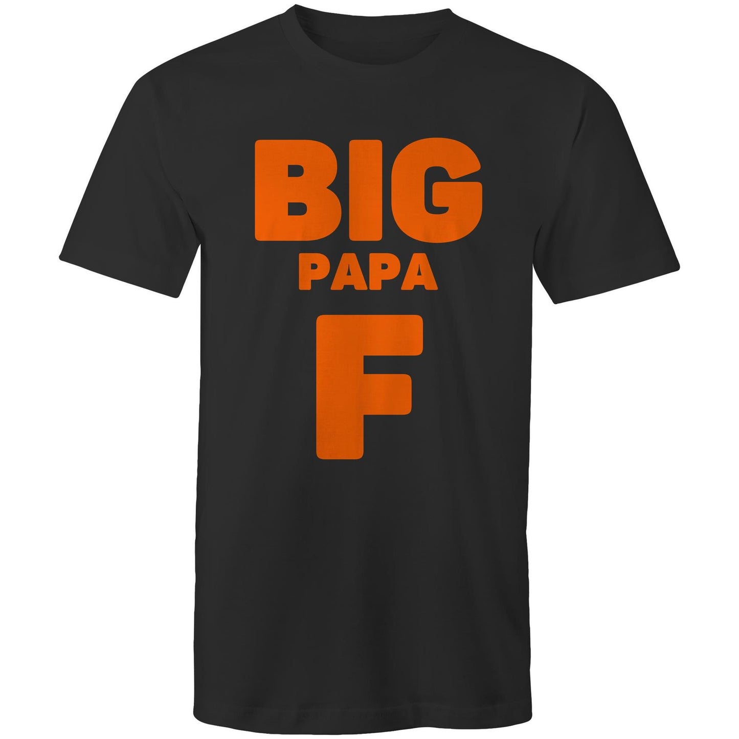 "Big Papa F" Men's Cotton Black T-Shirt in Size S, M, L, XL, XXL, 3XL, 4XL, 5XL, Gift for Dad - Da Boss Mango AU -