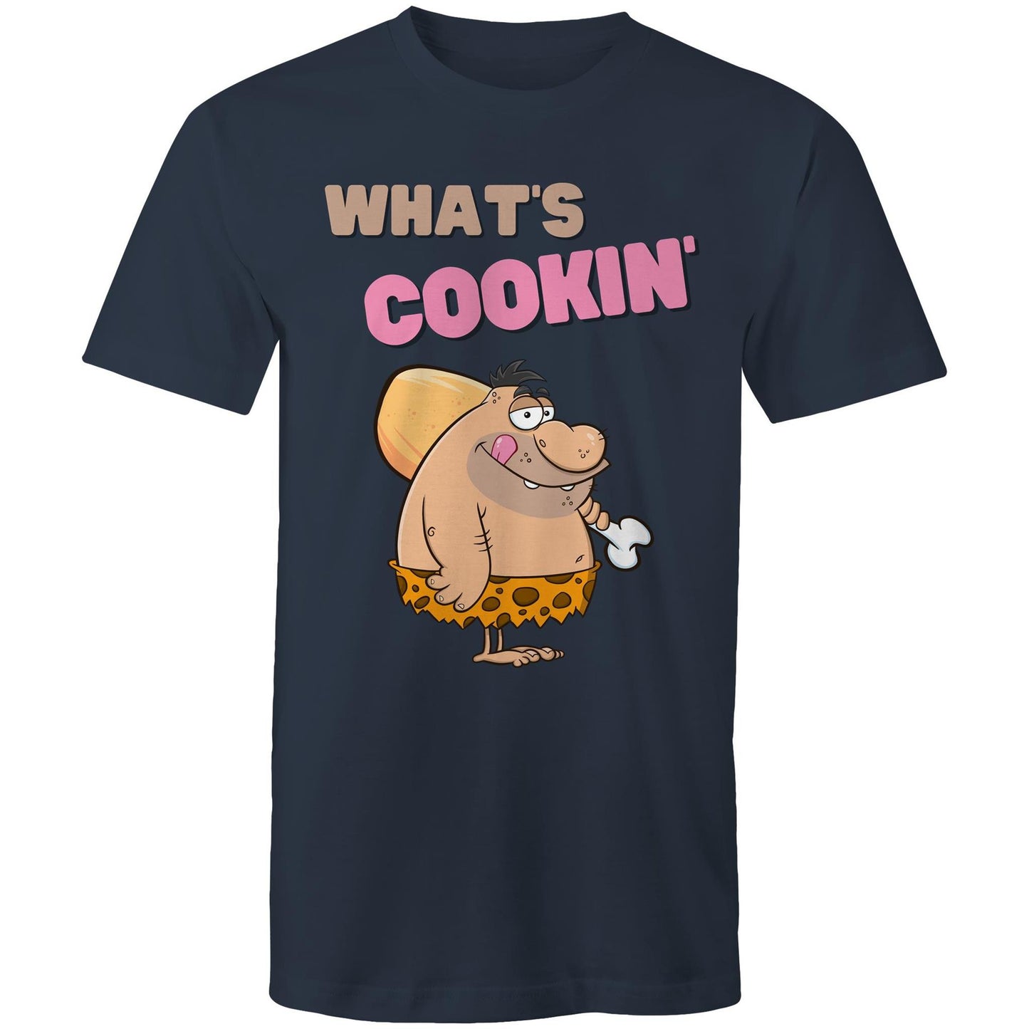 What's Cookin' Humorous Men's Cotton T-Shirt - Plus Size S, M, L, XL, 2XL, 3XL, 4XL, 5XL - Da Boss Mango AU - Navy