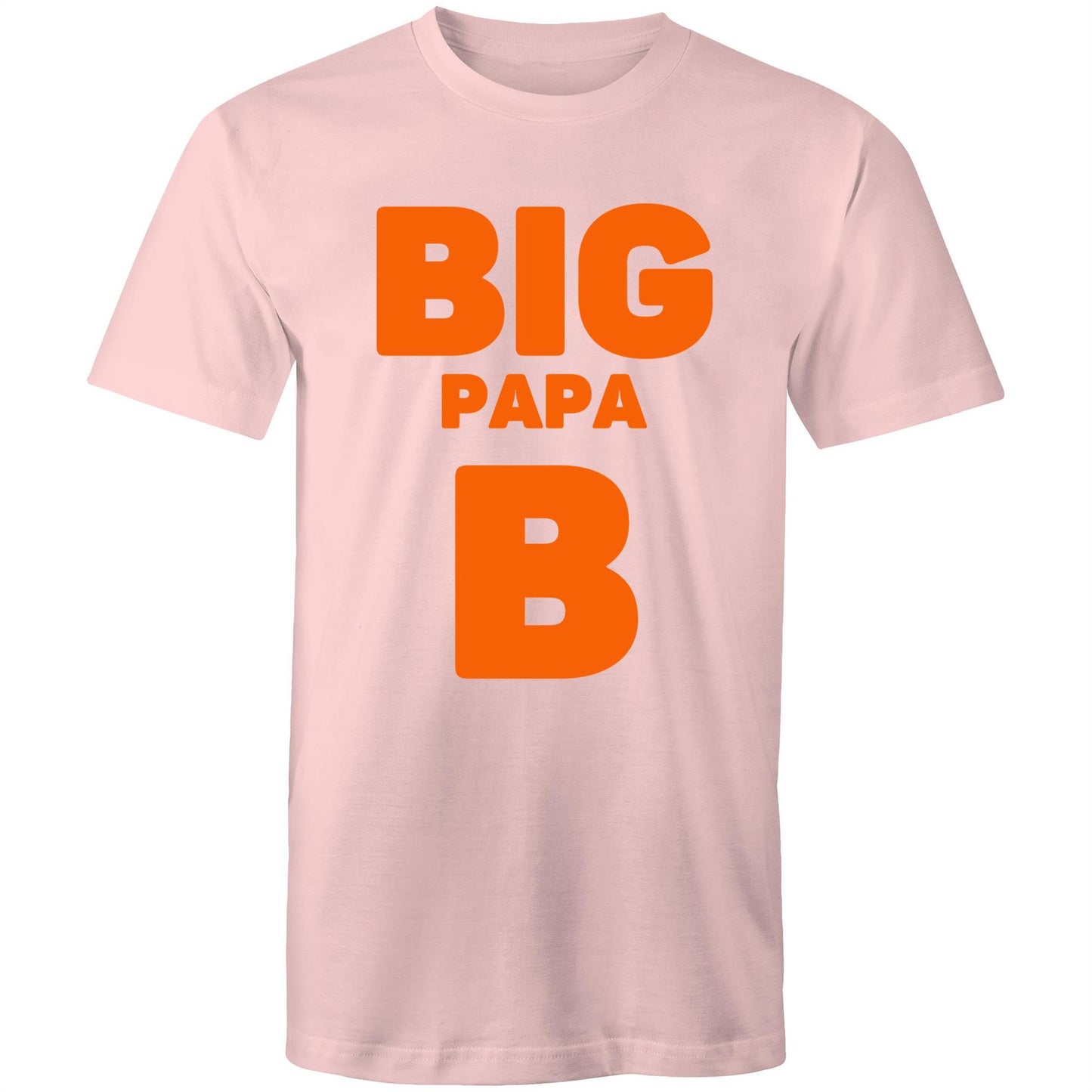 "Big Papa B" Men's Cotton Pink T-Shirt in Size S, M, L, XL, XXL, 3XL, 4XL, 5XL, Gift for Dad - Da Boss Mango AU -