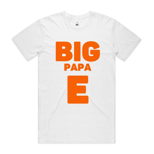 "Big Papa E" GOTS Certified Organic Cotton T-Shirt, Father's Day Birthday Gift for Dad- Da Boss Mango AU - White