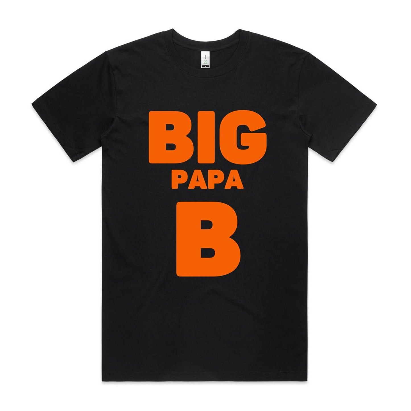 "Big Papa B" GOTS Certified Organic Cotton T-Shirt, Gift for Dad - Da Boss Mango AU - Black