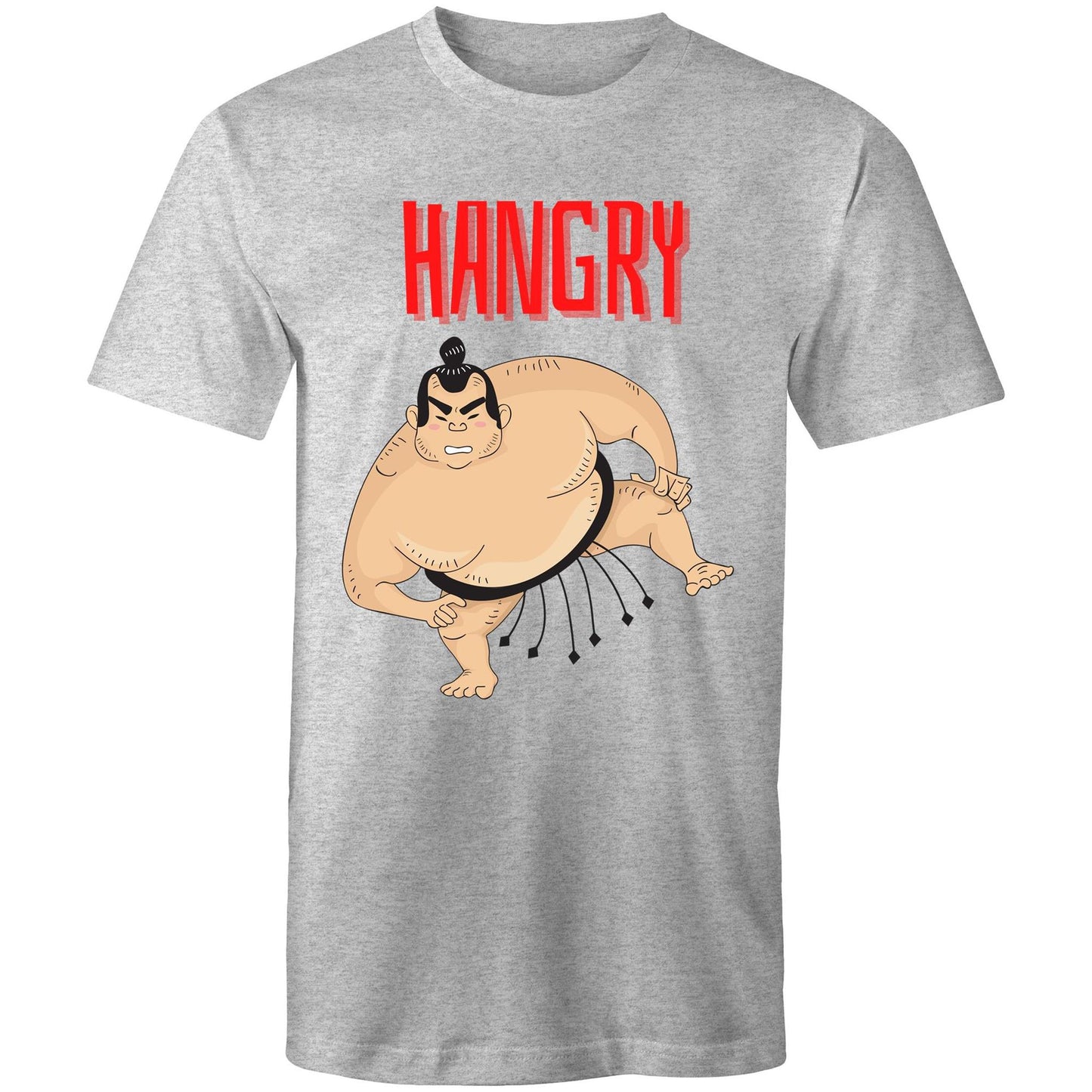 Hangry Men's T-Shirt - Funny Top - Plus Size S. M. L. XL. 2XL, 3XL, 4XL, 5XL - Da Boss Mango AU - Grey Marle