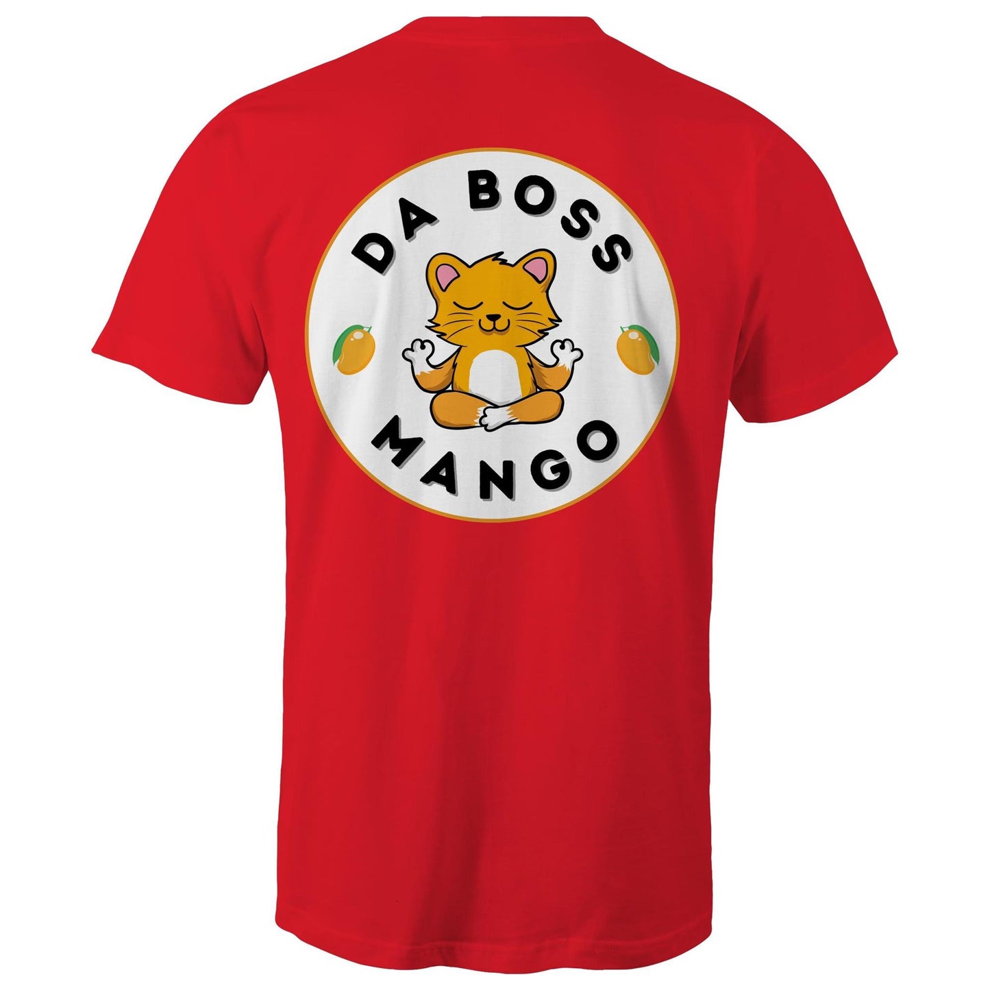 Da Boss Mango Men's Cotton T-Shirt with Logo on back - Da Boss Mango AU - Red