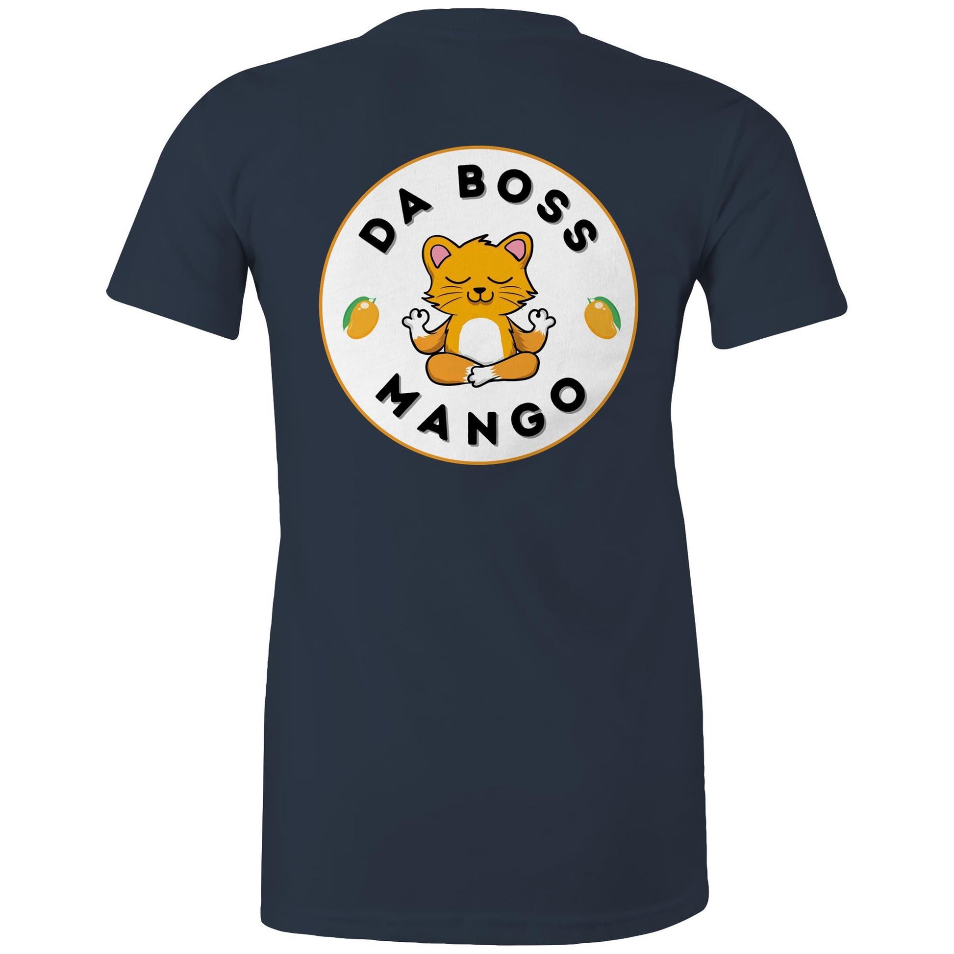 Da Boss Mango Women's Cotton T-Shirt Logo on Back - Da Boss Mango AU - Navy