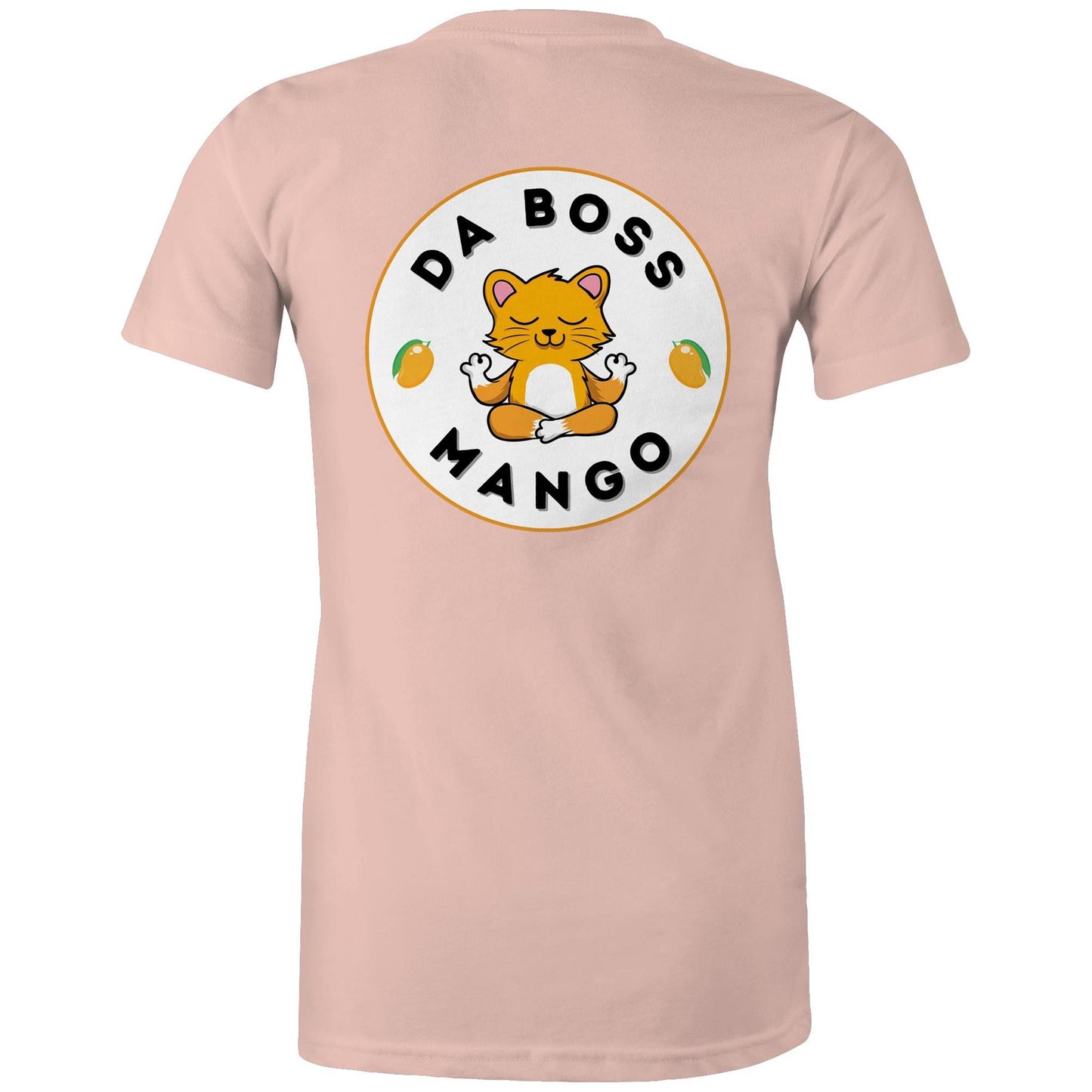 Da Boss Mango Women's Cotton T-Shirt Logo on Back - Da Boss Mango AU - Pale Pink