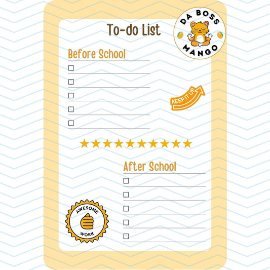 Da Boss Mango Digital & Printable To-do Lists for kids - Receive FREE Family Shopping List (PDF file downloads)