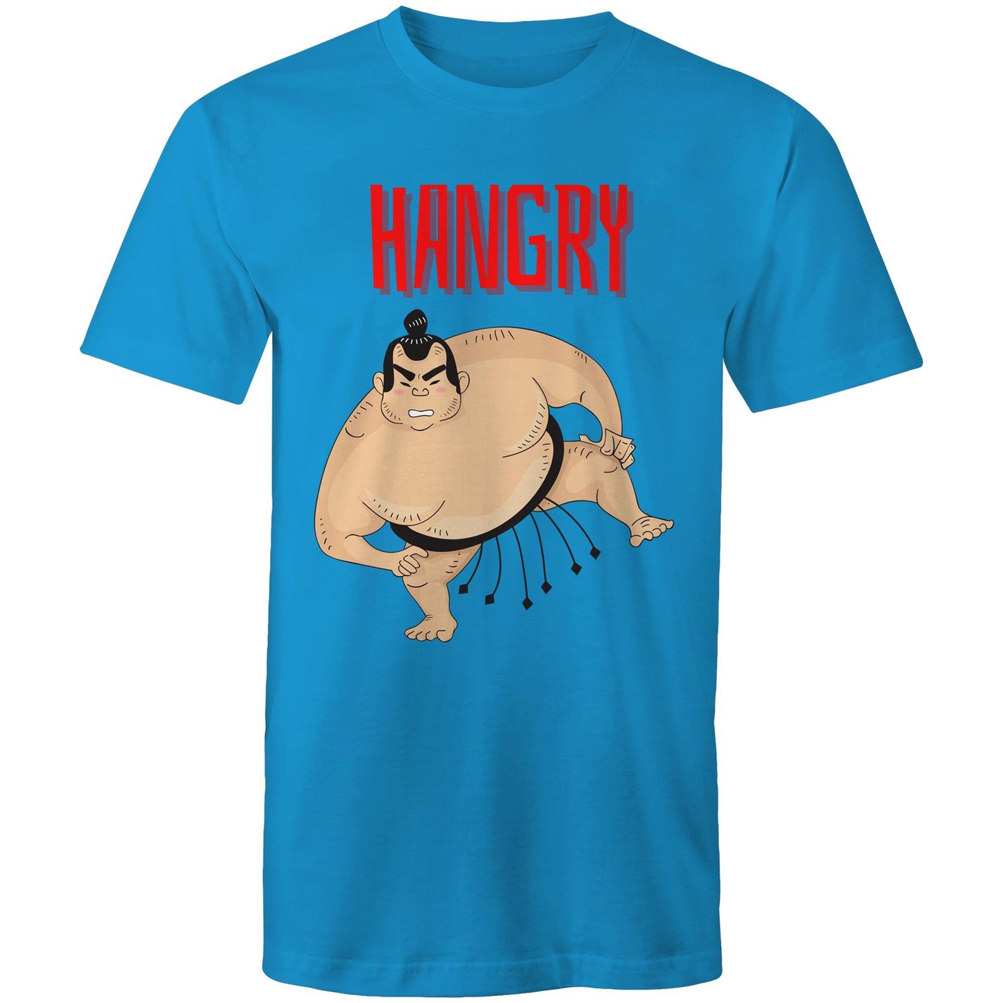 Hangry Men's Cotton T-Shirt - Funny Top - Plus Size S. M. L. XL. 2XL, 3XL, 4XL, 5XL - Da Boss Mango AU - Arctic Blue