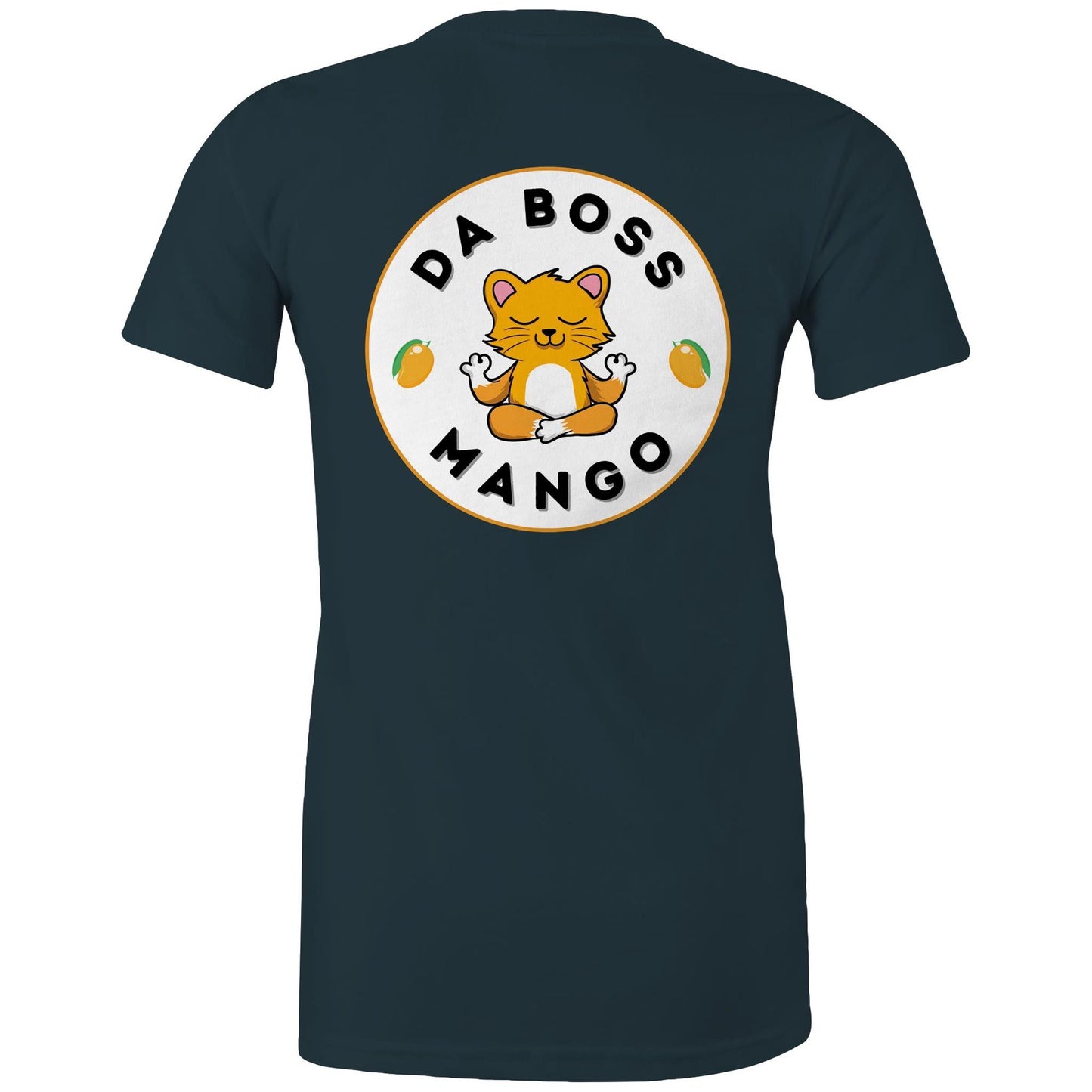 Da Boss Mango Women's Cotton T-Shirt Logo on Back - Da Boss Mango AU - Indigo