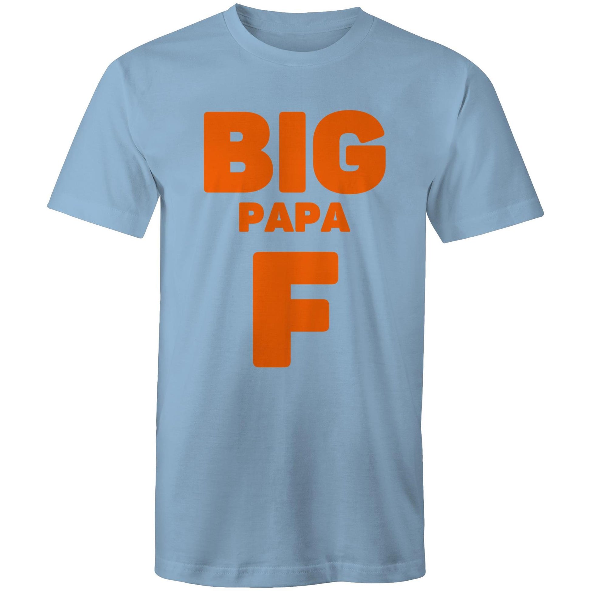 "Big Papa F" Men's Carolina Blue White T-Shirt in Size S, M, L, XL, XXL, 3XL, 4XL, 5XL, Gift for Dad - Da Boss Mango AU -