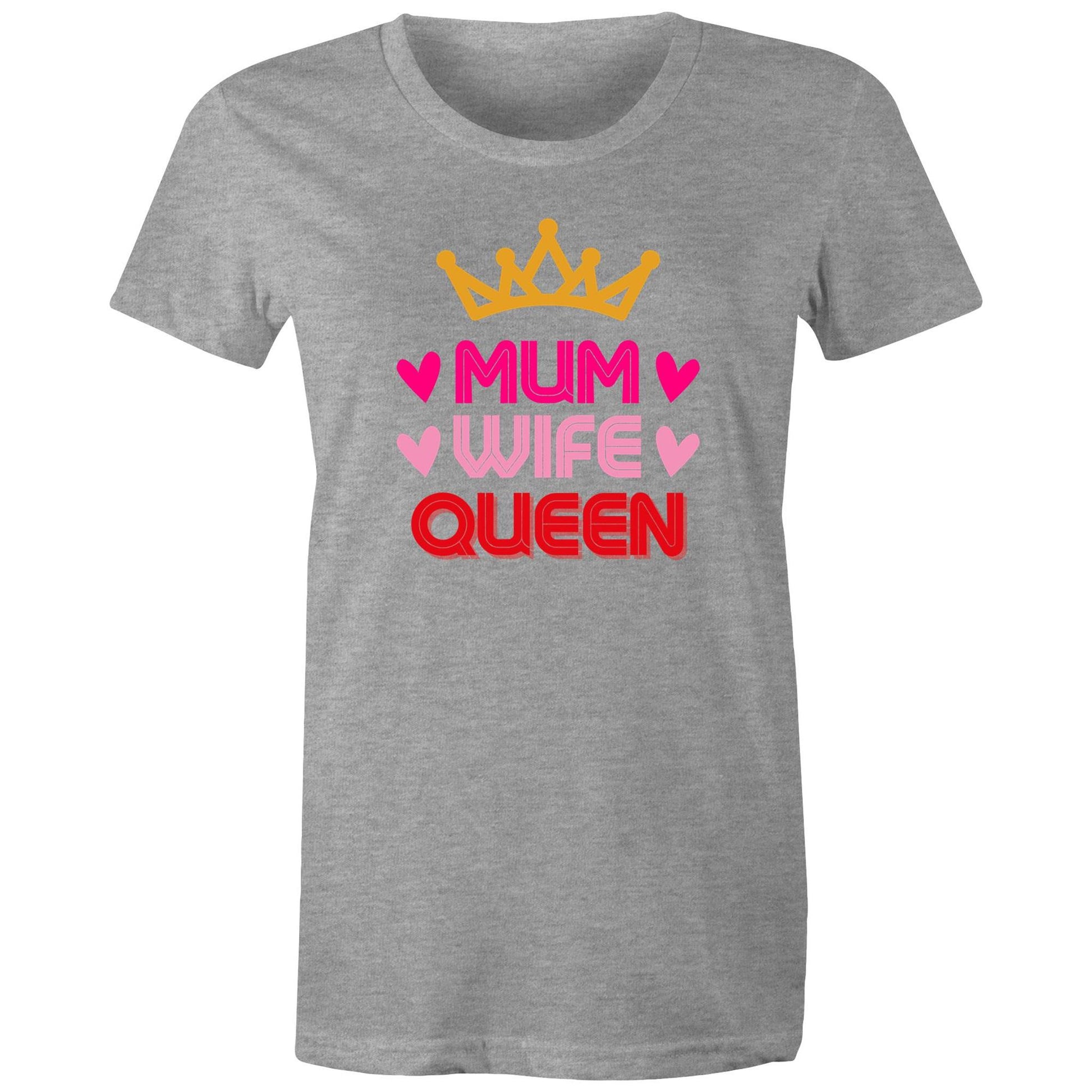 Mum Wife Queen Women's T-Shirt - Best Mother's Day Birthday Gift for Mum - Da Boss Mango AU - Grey Marle