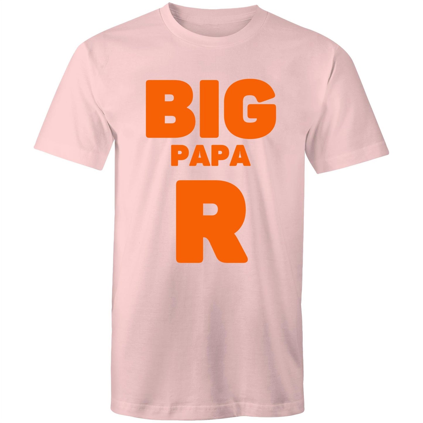 "Big Papa R" Men's Cotton Pink T-Shirt in Size S, M, L, XL, XXL, 3XL, 4XL, 5XL, Gift for Dad - Da Boss Mango AU -